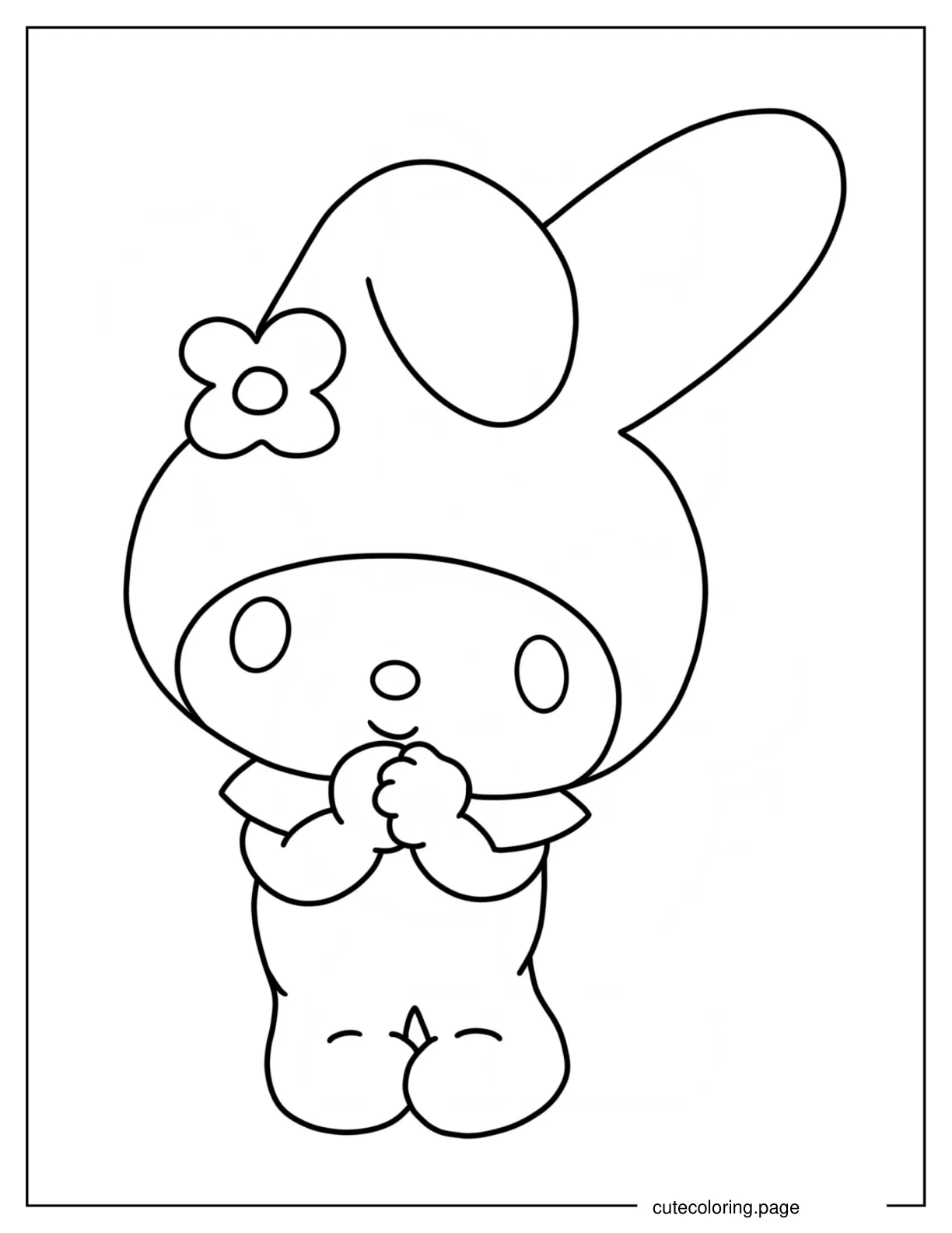 Easy My Melody Coloring Page For Kids coloring page