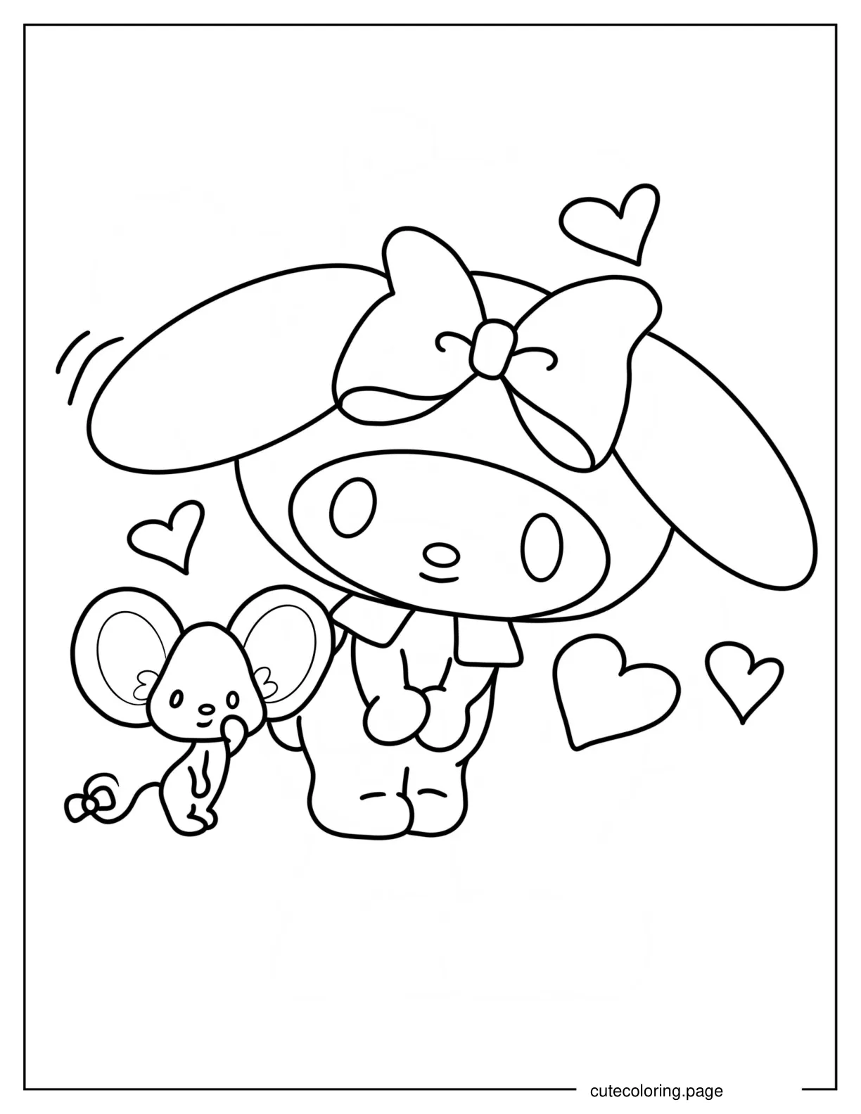 My Melody With Best Friend Flat coloring page