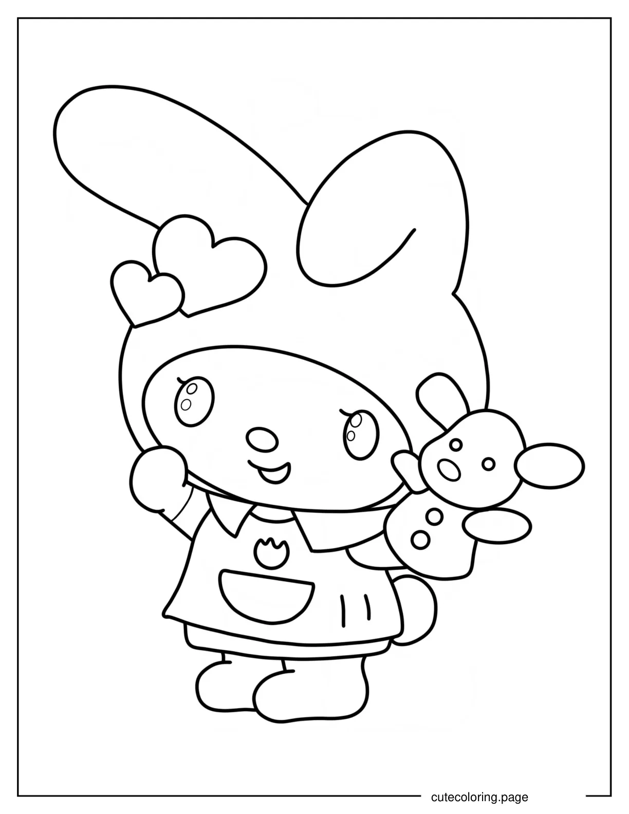 My Melody With Mouse Puppet Coloring Sheet coloring page