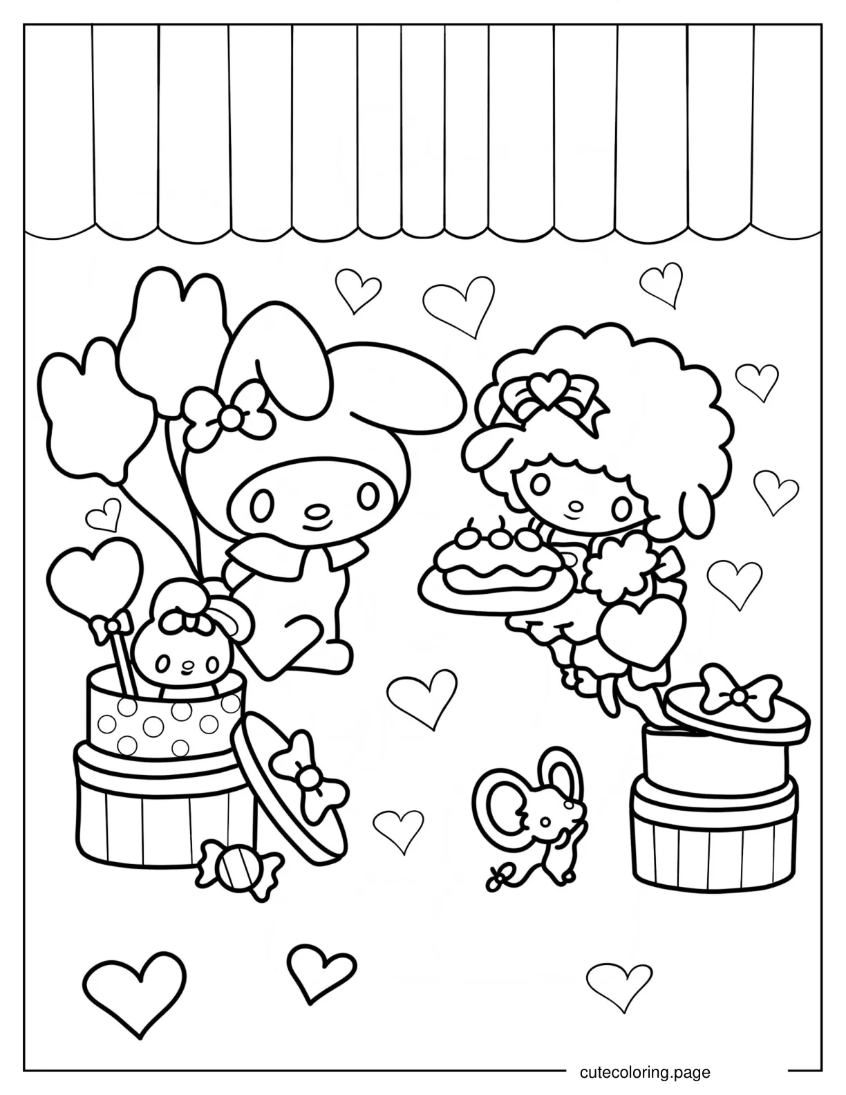 My Sweet Piano Giving My Melody Cake Coloring Sheet coloring page