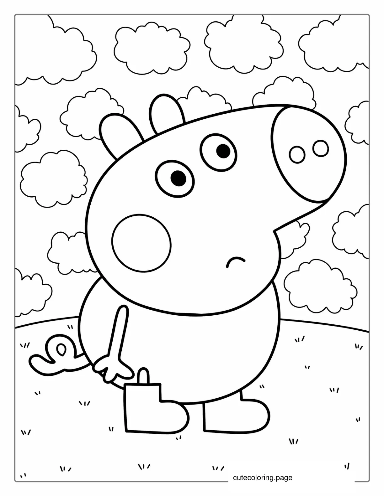 Concerned George Pig Coloring Page coloring page