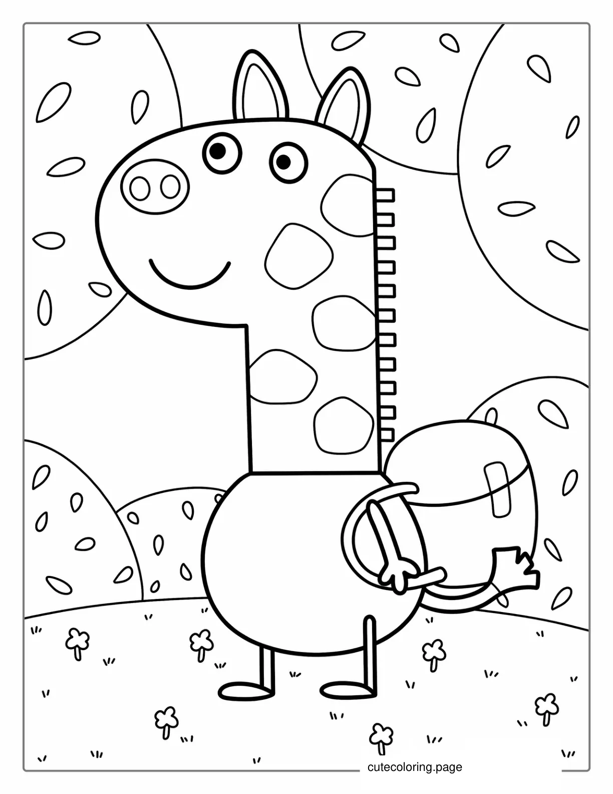 Gerald The Giraffe To Color For Kids coloring page