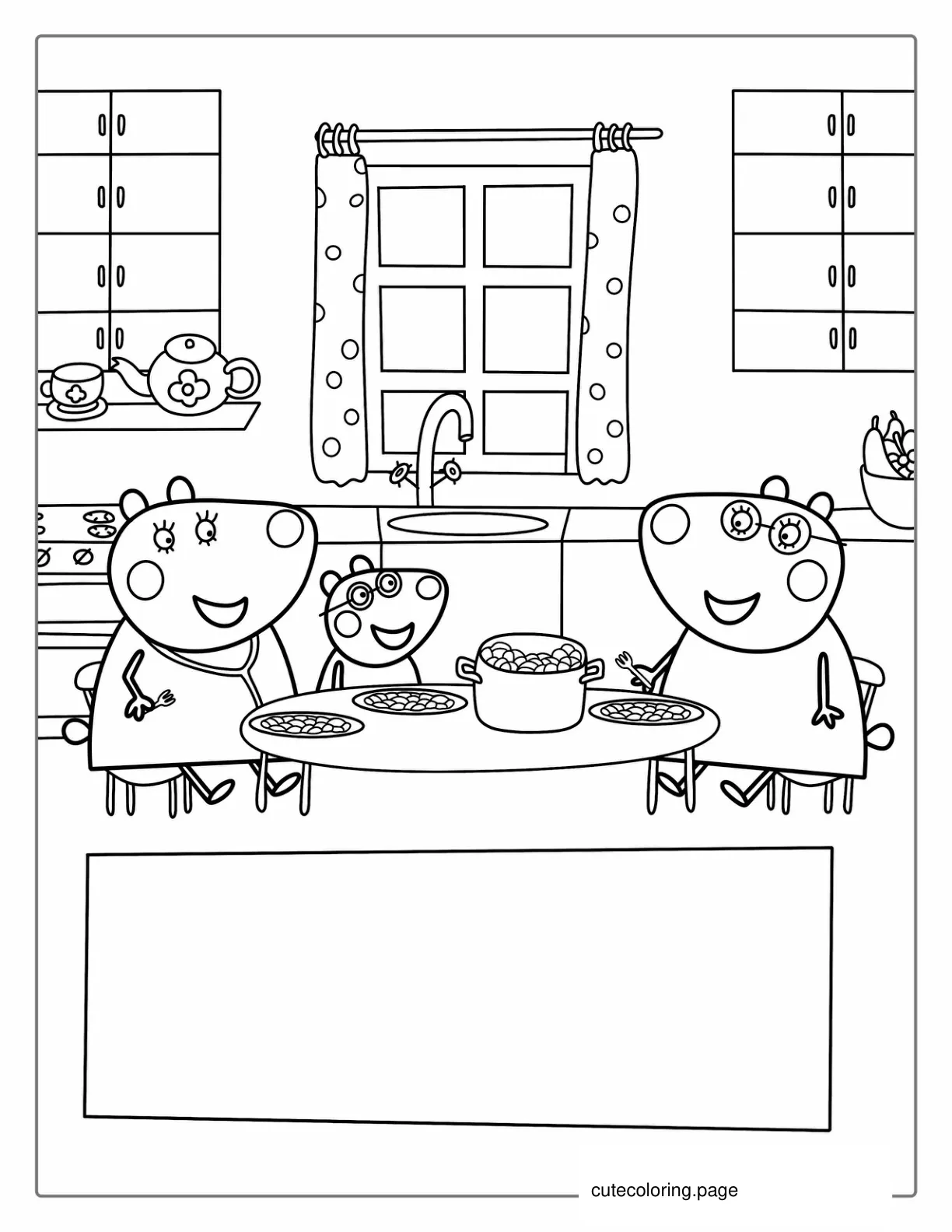 Mandy Mouse Eating Breakfast With Mummy Mouse coloring page