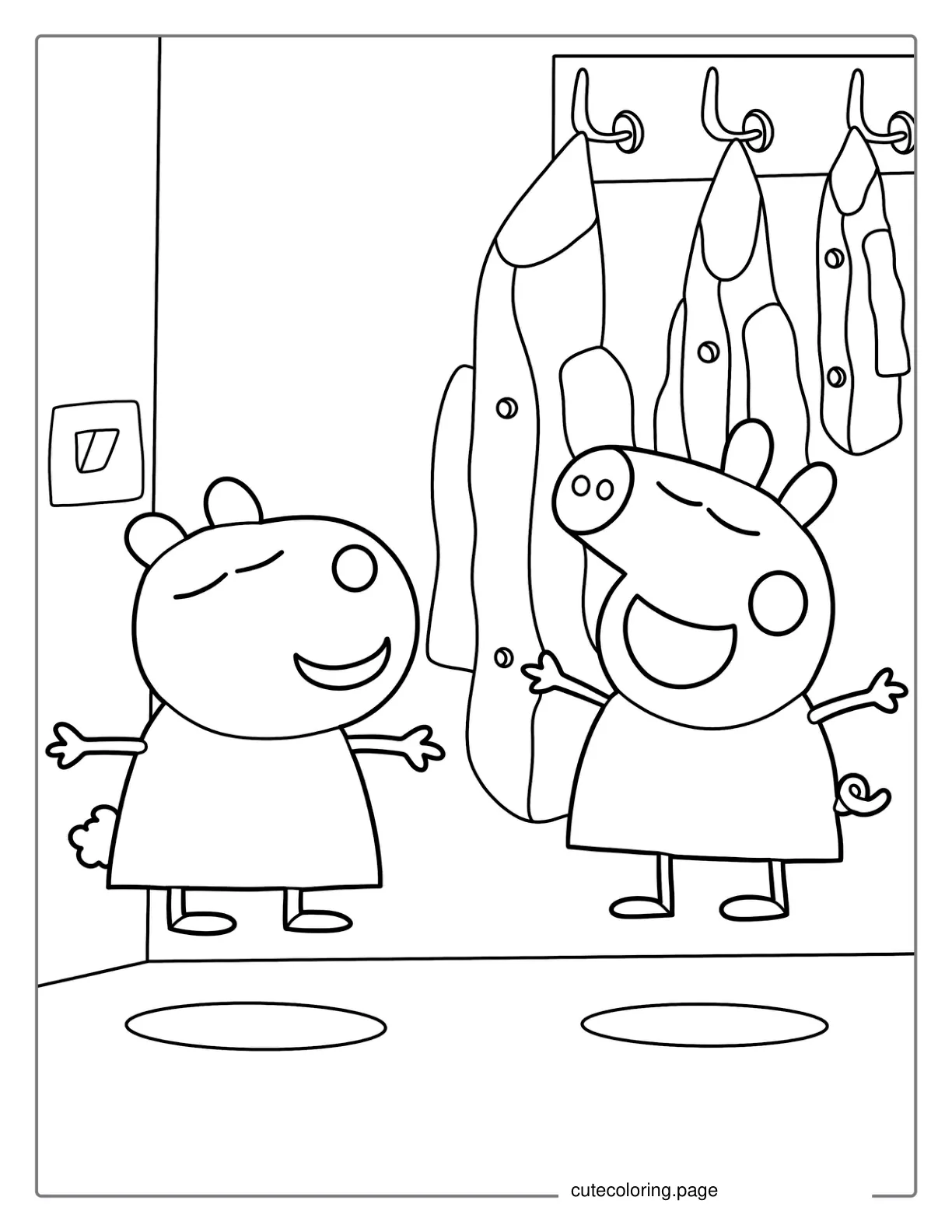 Peppa Pig And George Coloring Sheet coloring page