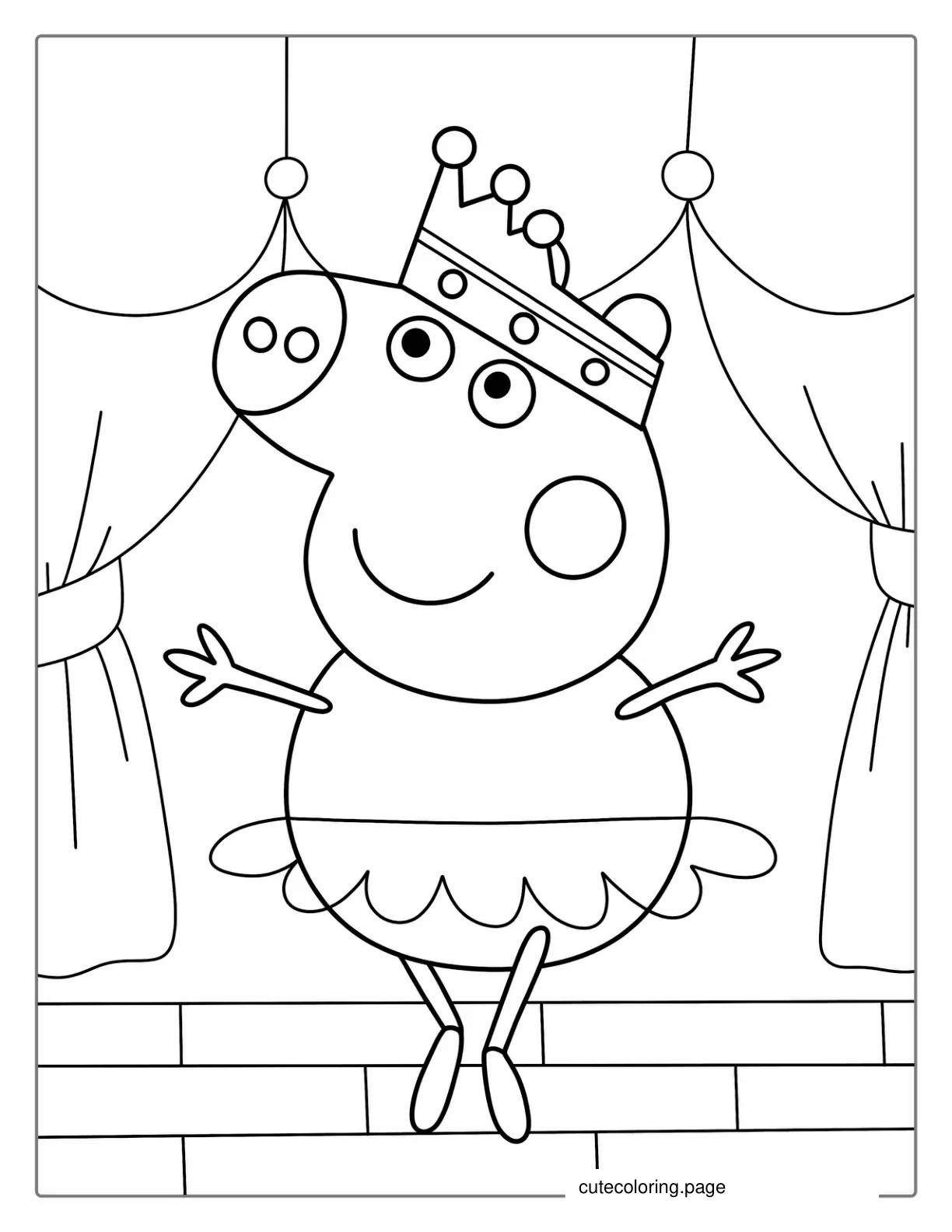 Peppa Pig Ballerina Coloring Page For Kids coloring page