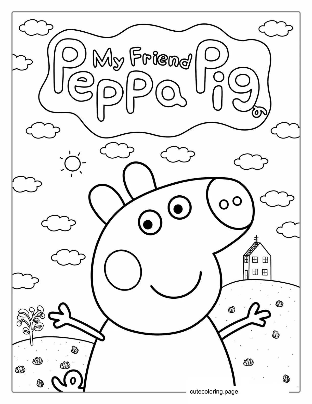 Peppa Pig Logo Coloring Page For Toddlers coloring page