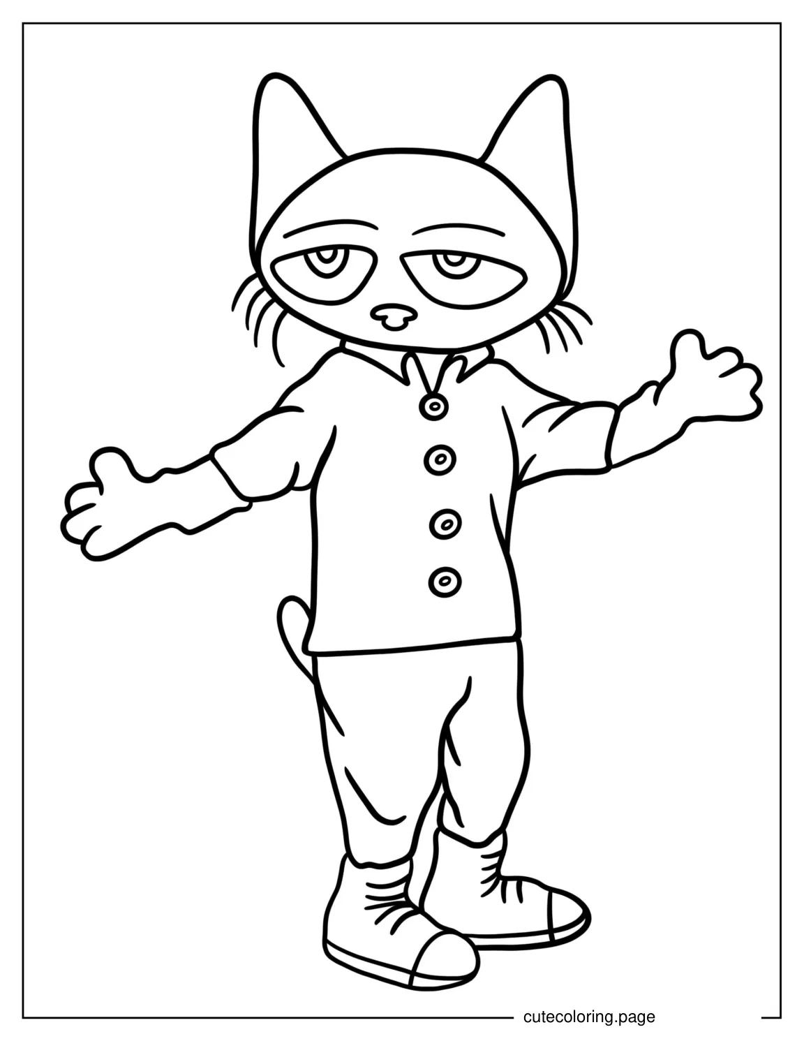 Easy Pete The Cat Coloring Picture coloring page