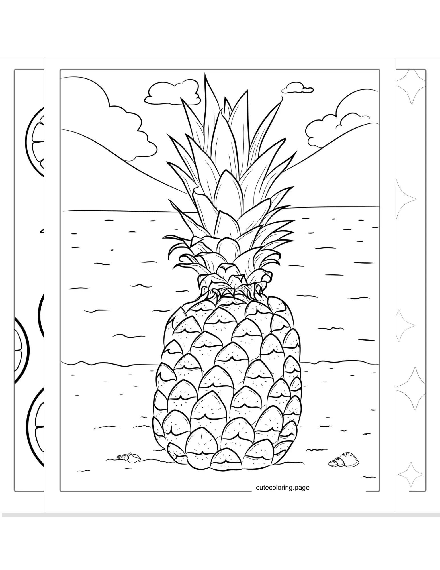 pineapple coloring pages coloring page