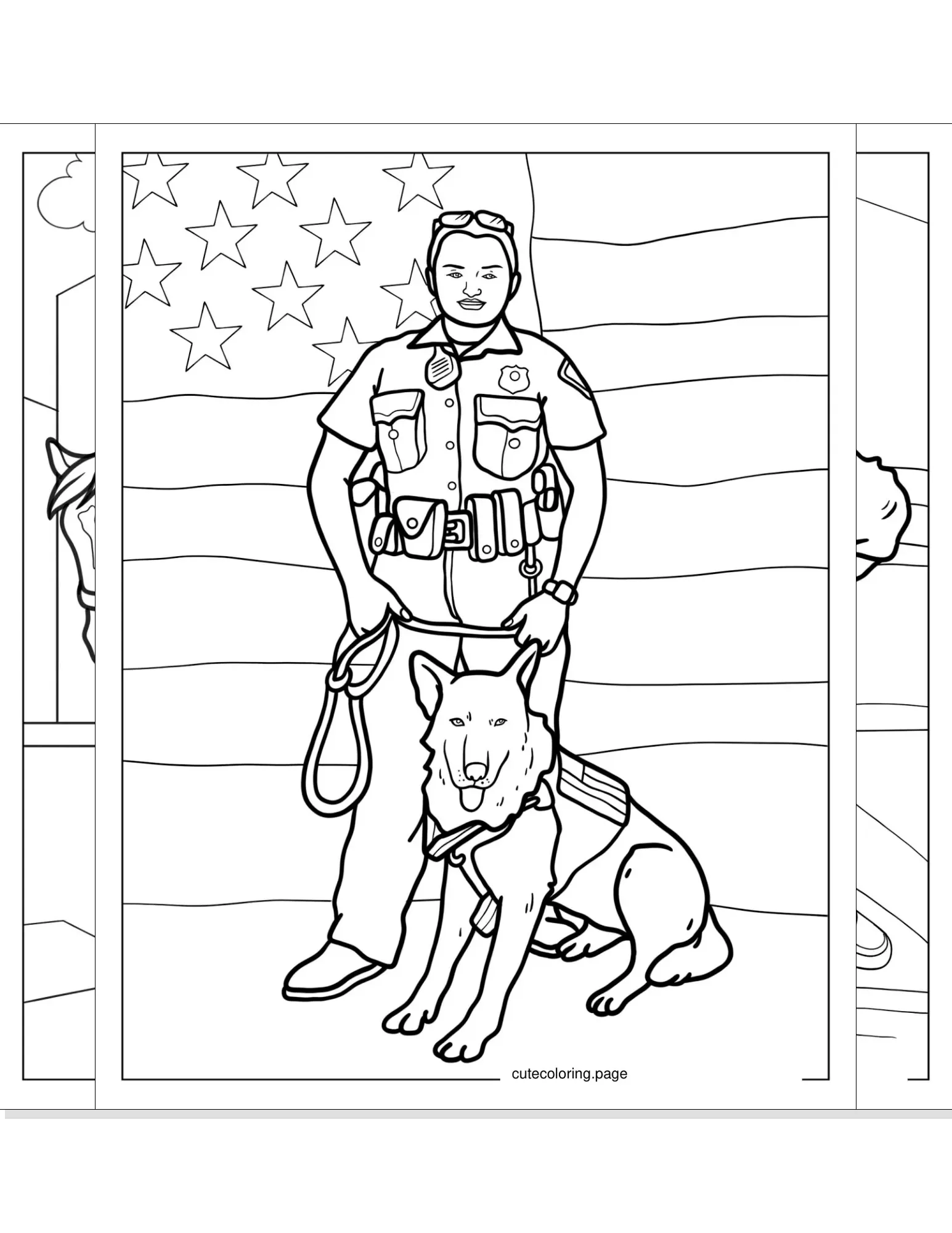 police coloring pages coloring page