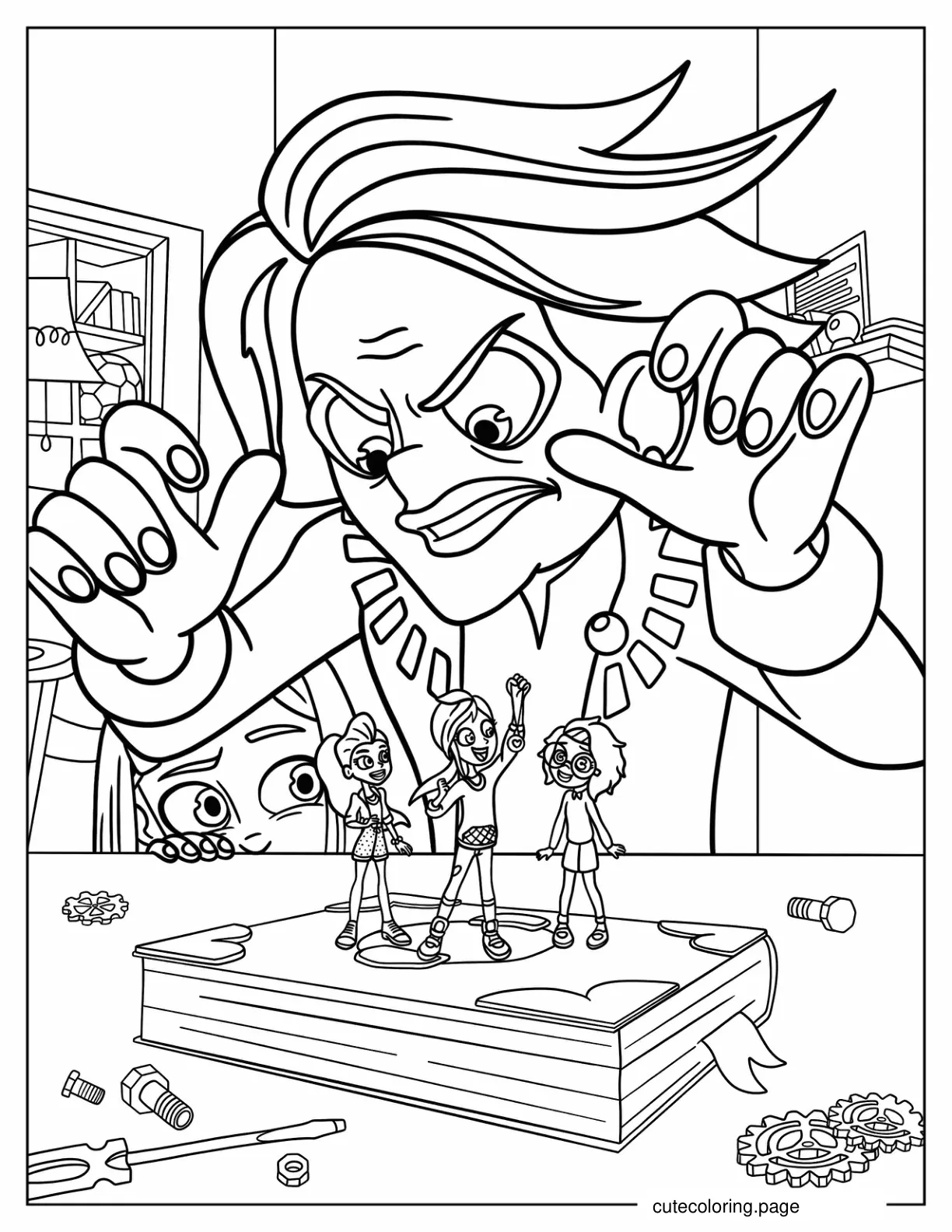 Griselle Grande Trying To Catch Polly Pocket And Friends coloring page