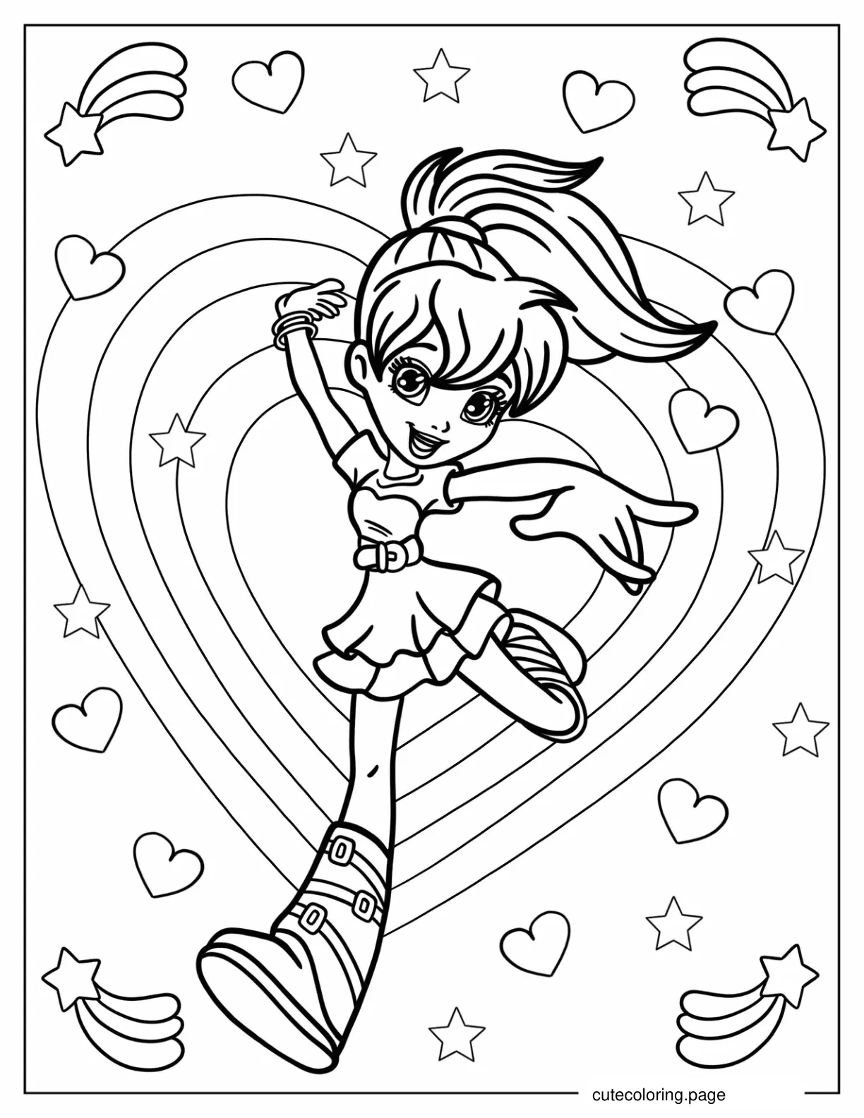 Kawaii Polly Pocket Dancing Coloring Page coloring page