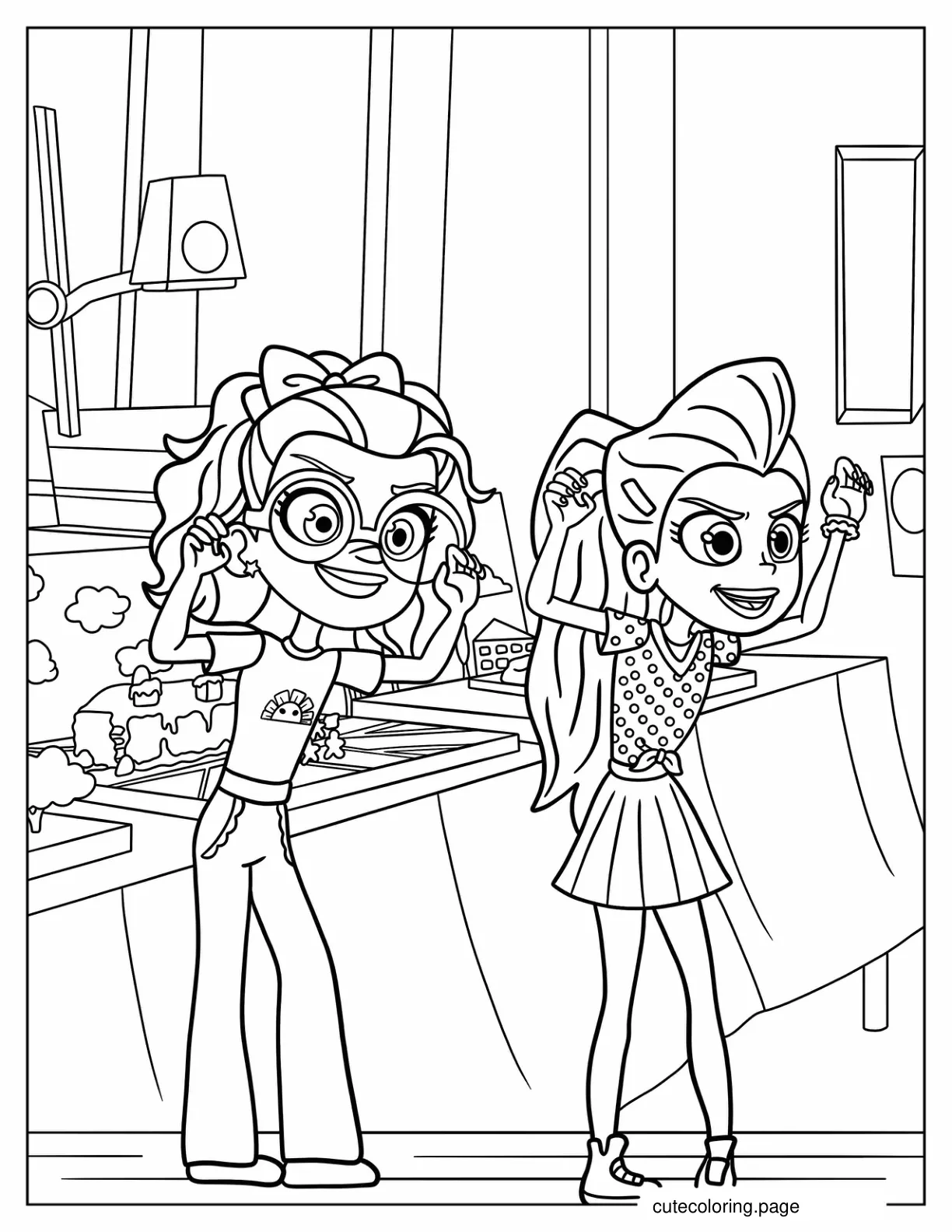 Shani Smith And Lila Draper Acting Scary Coloring Sheet coloring page