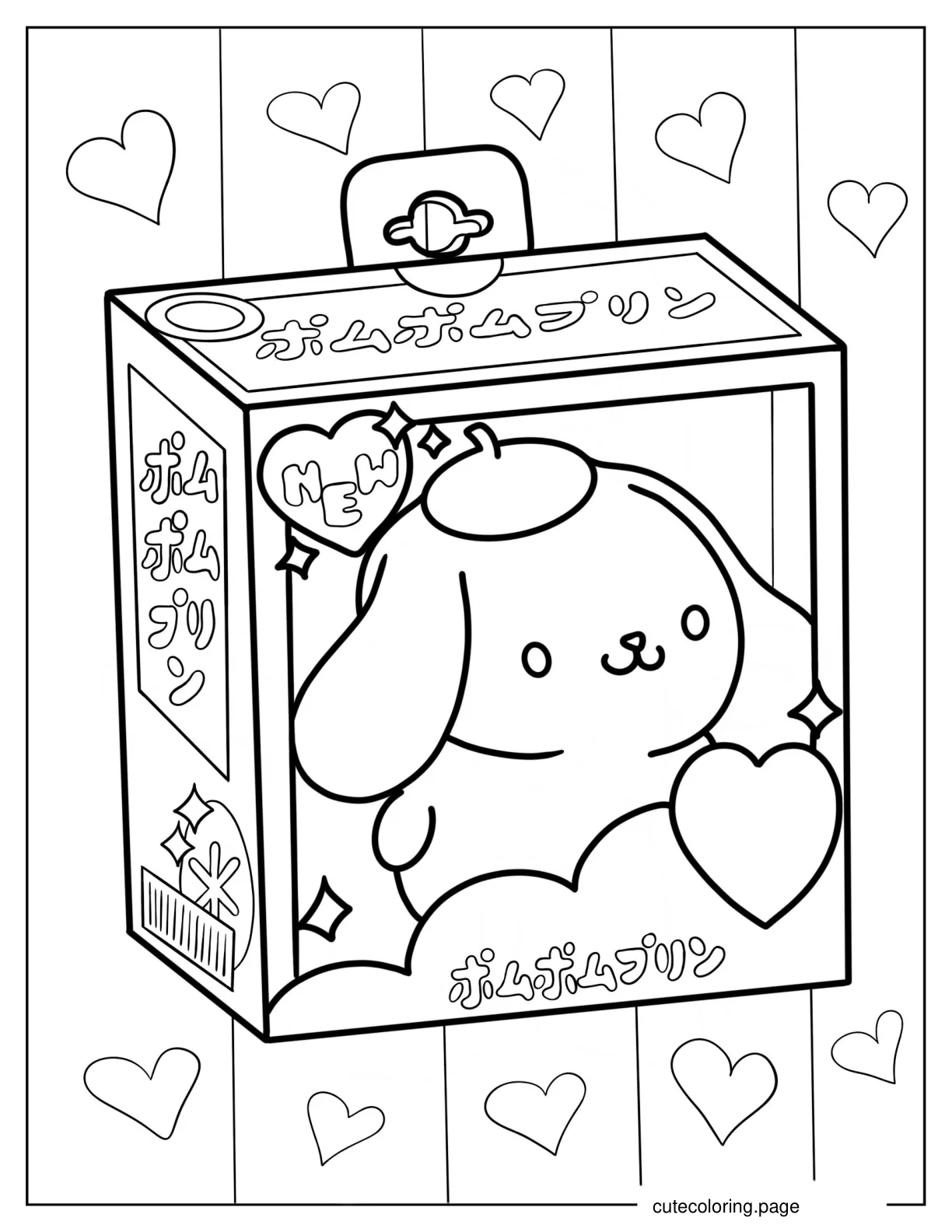 Pompompurin Doll In Box coloring page