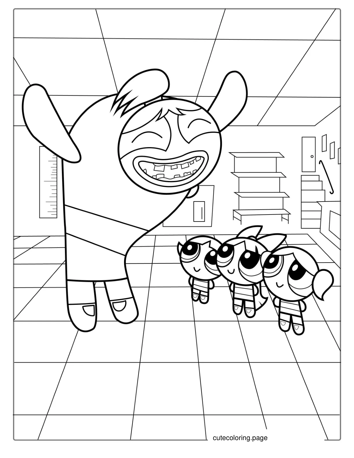 Bunny And The Powerpuff Girls Coloring Picture coloring page