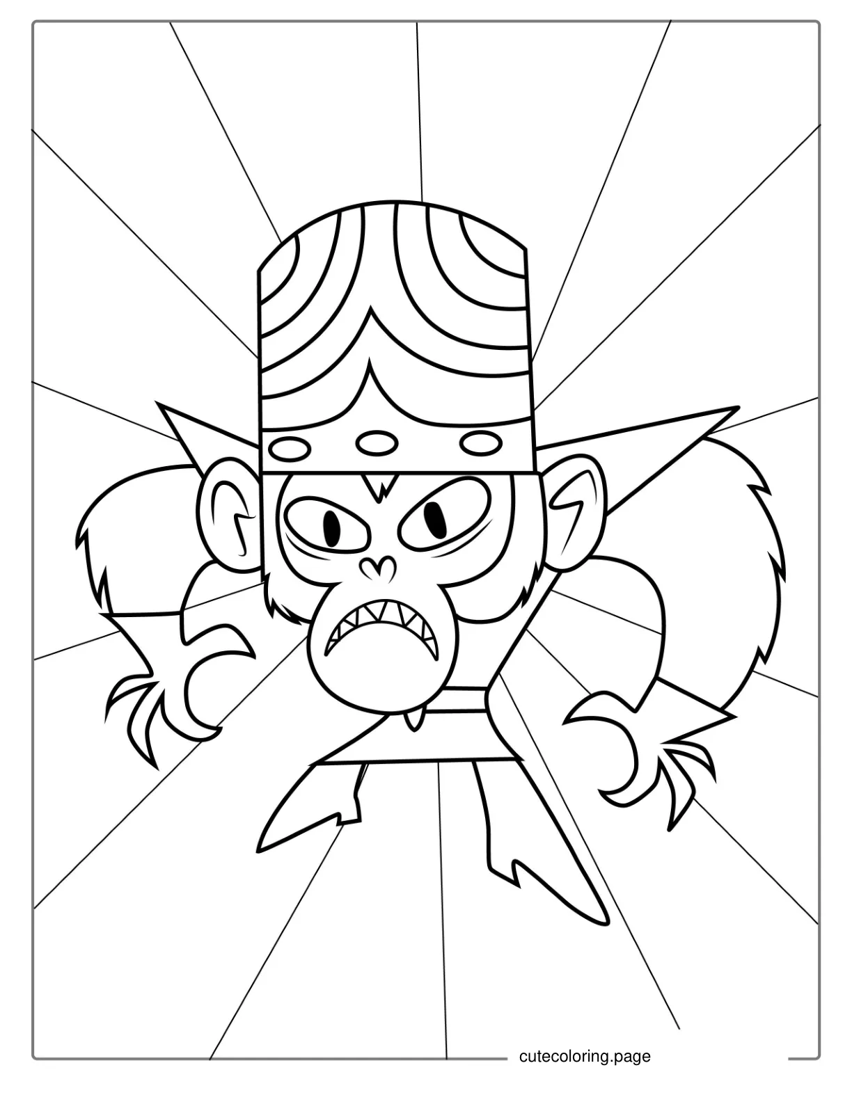 Coloring Page Of Mojo Monkey From Powerpuff Girls coloring page