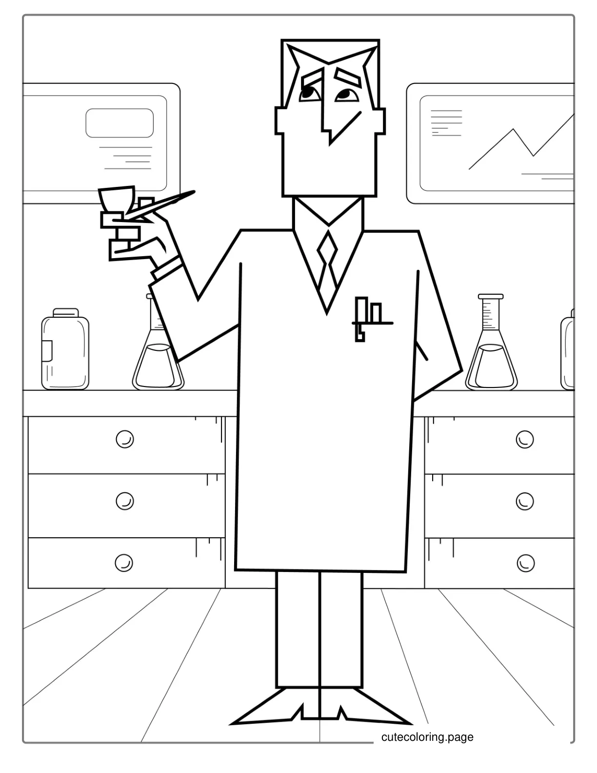 Coloring Page Of Professor Utonium coloring page