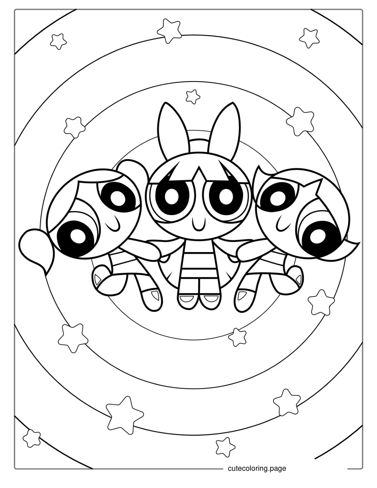 Easy Powerpuff Girls Coloring Page For Kids coloring page