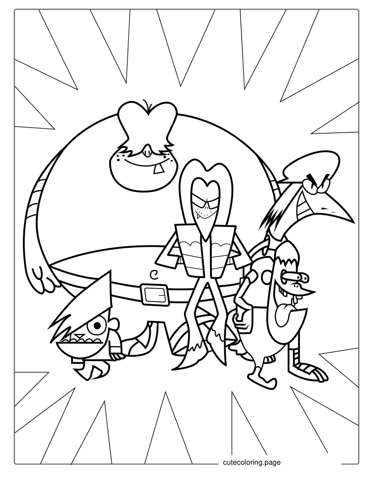 Gangreen Gang From Powerpuff Girls To Color coloring page