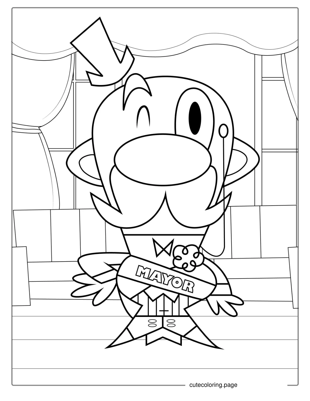 Mayor Character From Powerpuff Girls coloring page