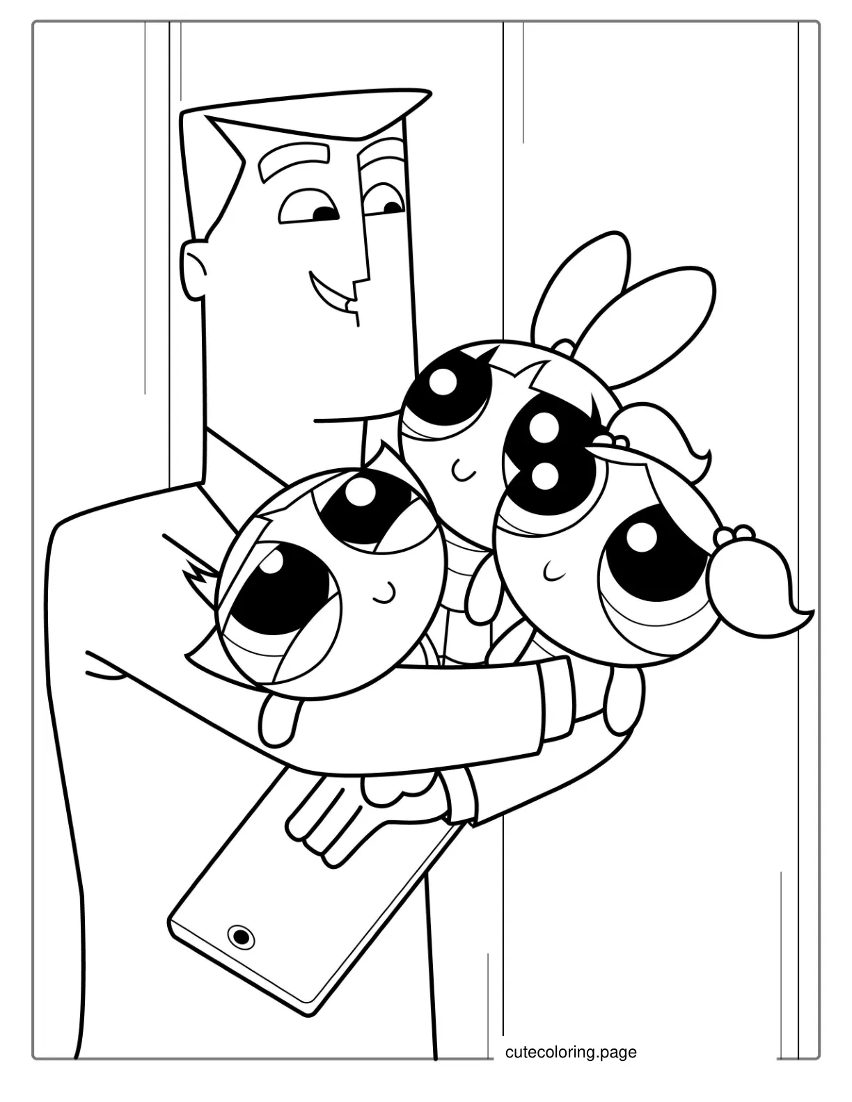 Professor Utonium Character Coloring Sheet coloring page