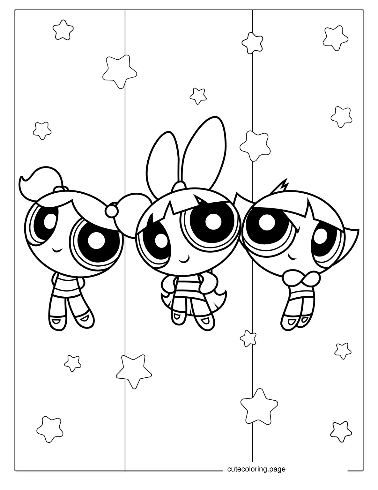 Simple Powerpuff Girls Coloring Page For Kids coloring page