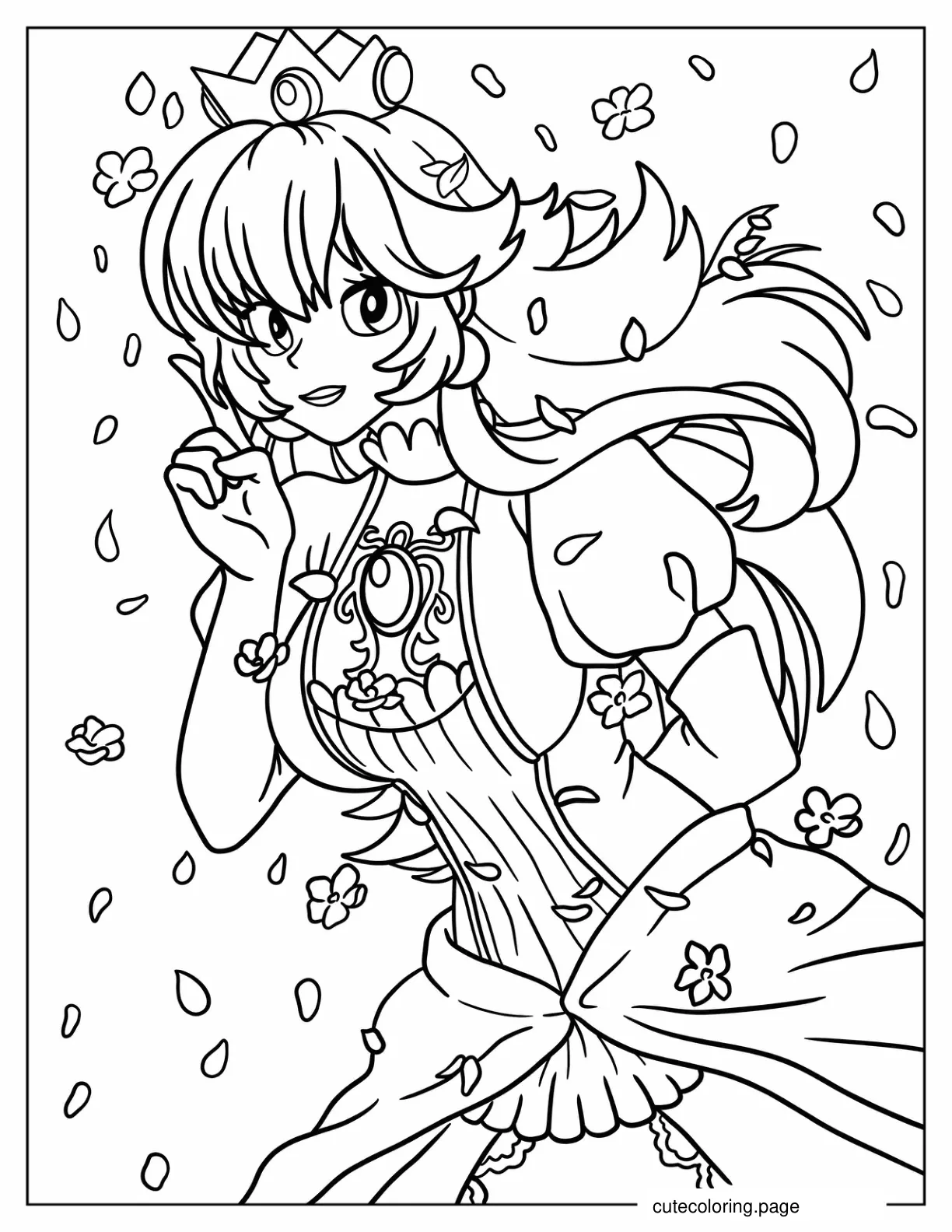 Anime Princess Peach coloring page