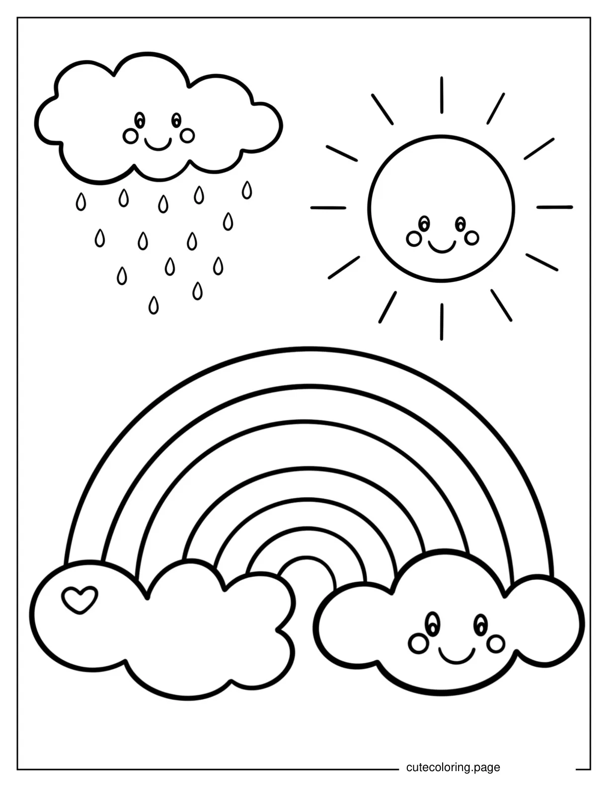 Coloring Page Of Rainbow For Toddlers coloring page