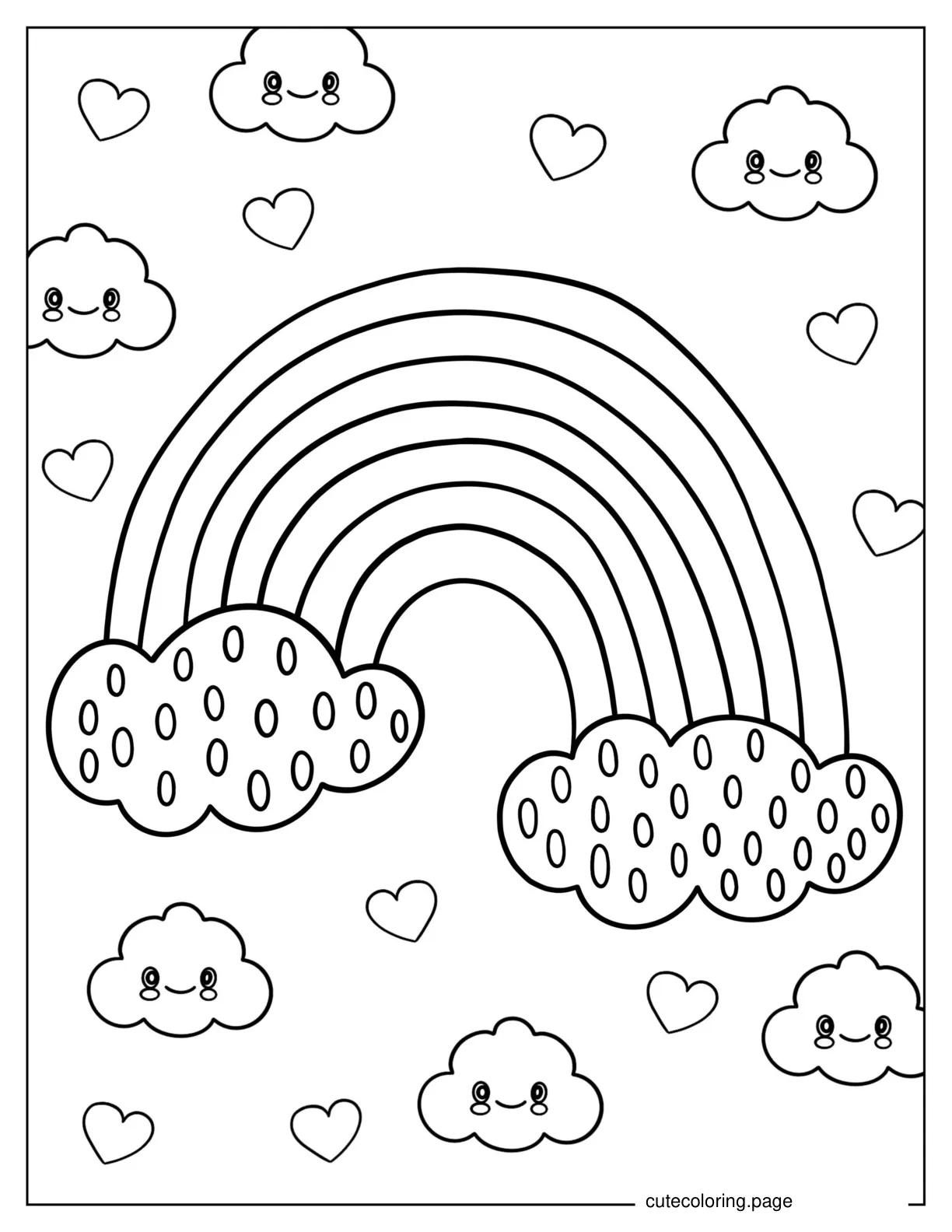 Large Rainbow To Color For Kids coloring page