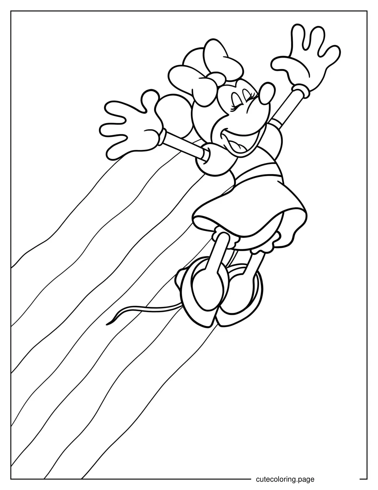 Minnie Mouse With Rainbow Behind coloring page