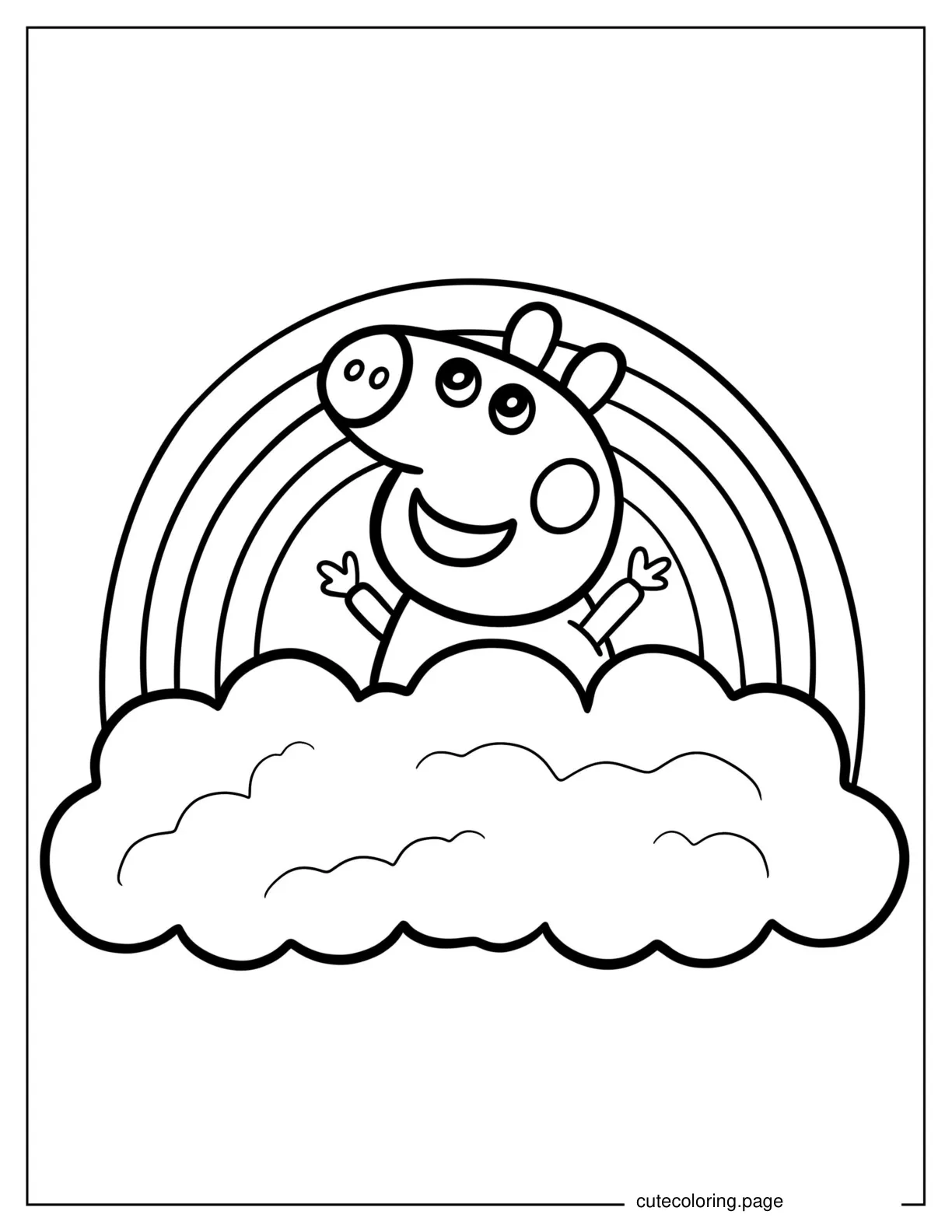 Peppa Pig Rainbow Coloring Sheet coloring page