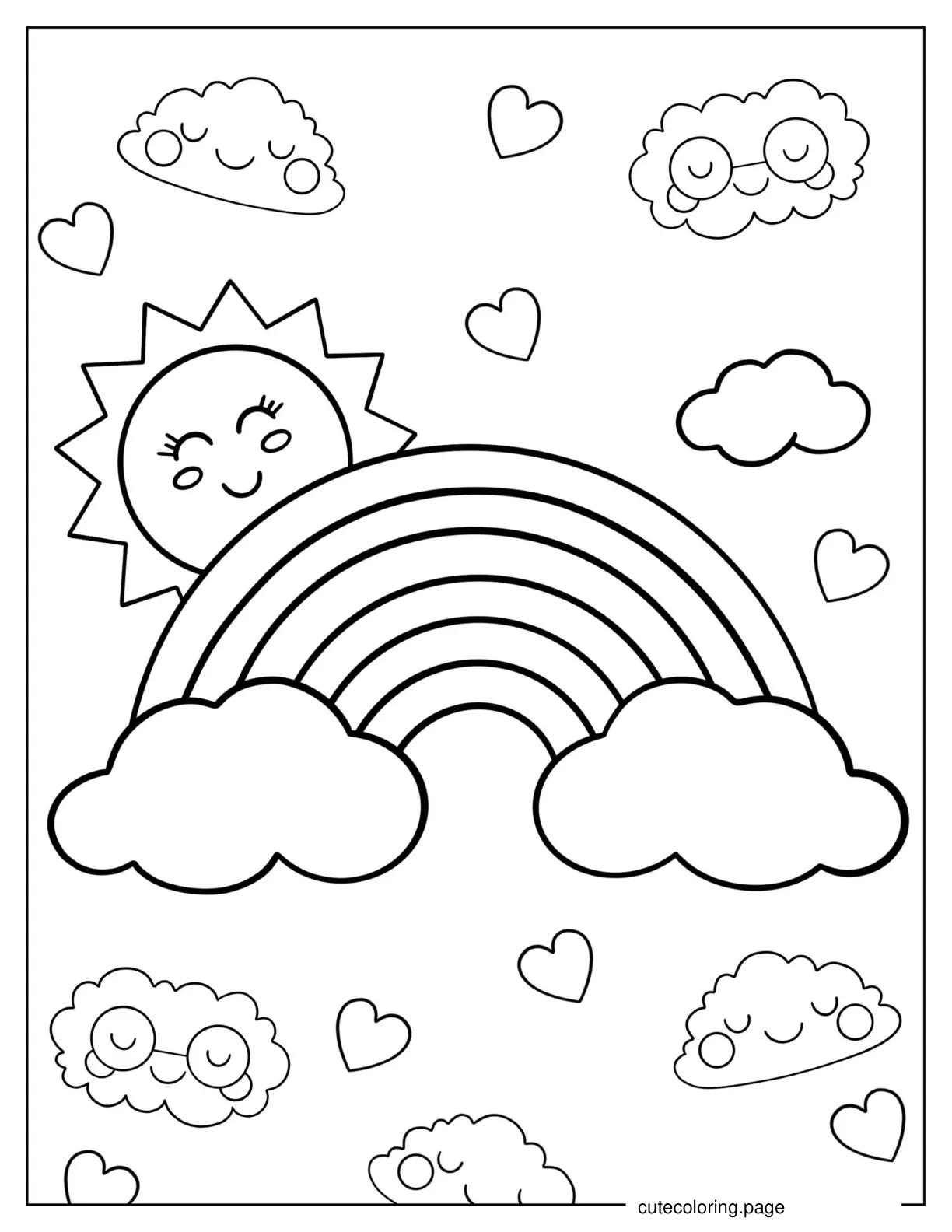 Radiant Rainbow To Color coloring page