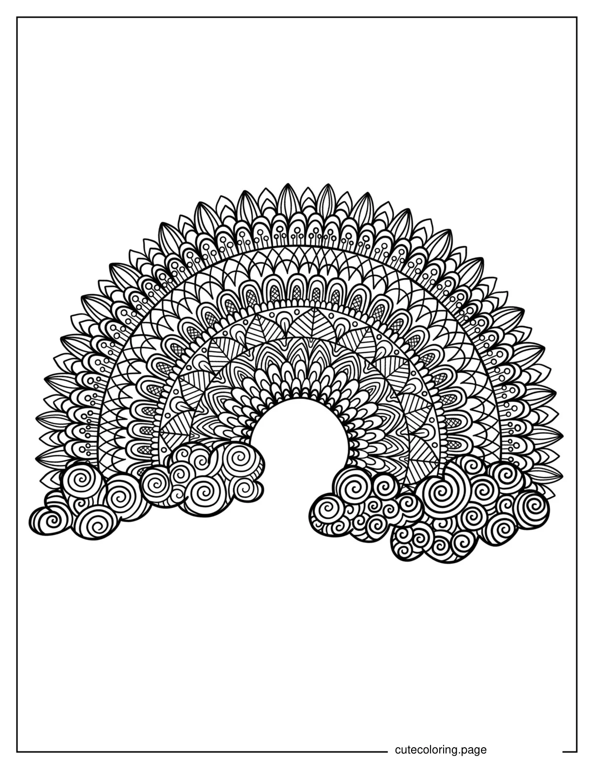 Rainbow Mandala Coloring Page coloring page