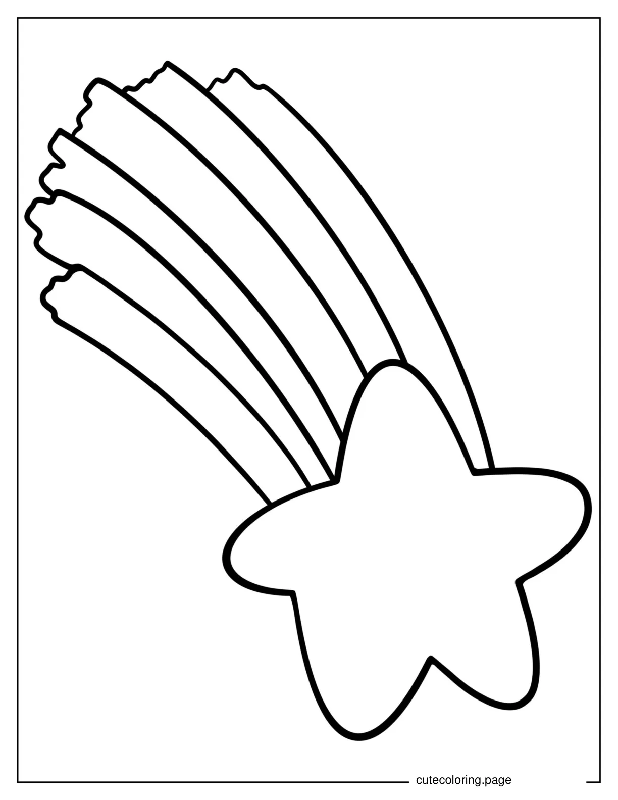 Rainbow Shooting Star Coloring Page coloring page