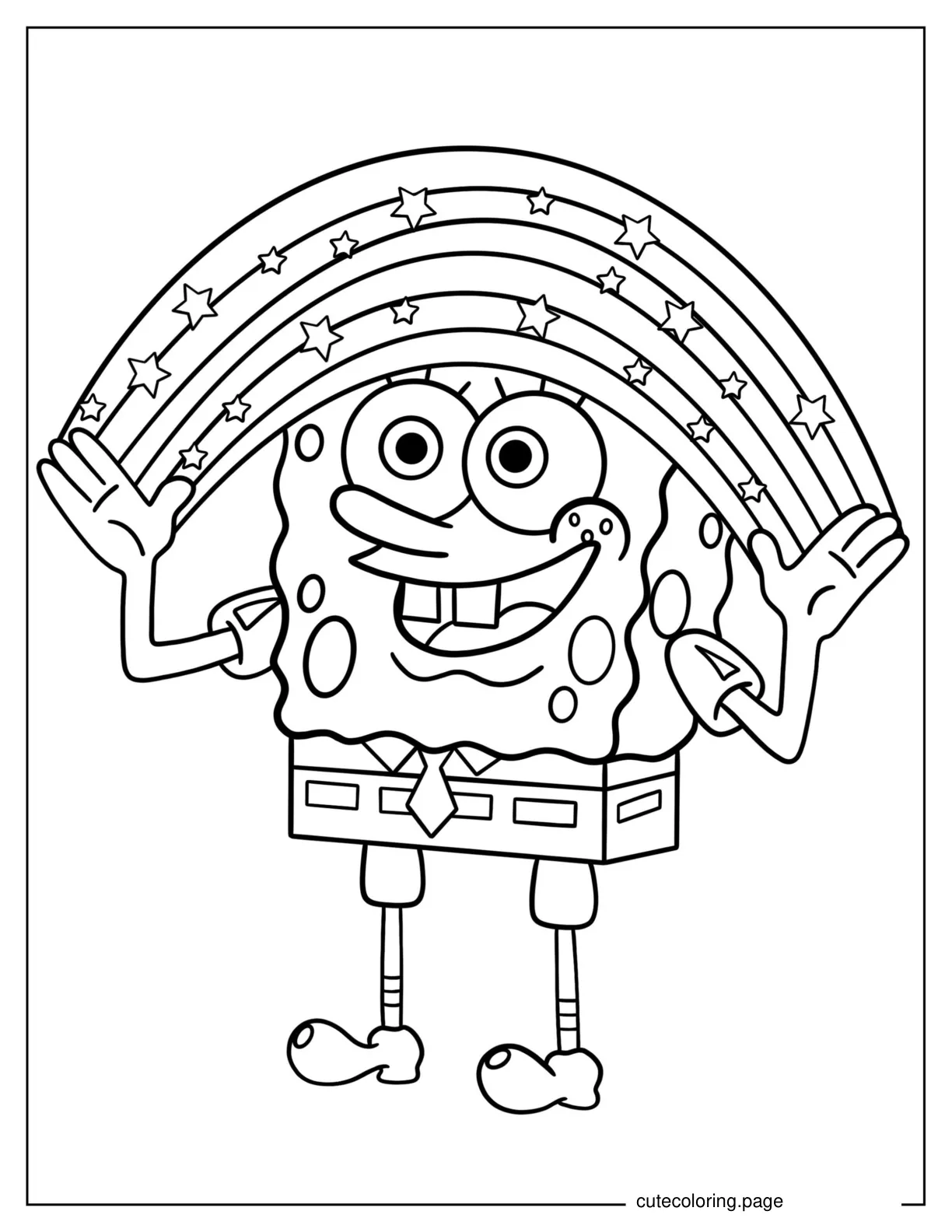 SpongeBob Squarepants Rainbow To Color coloring page