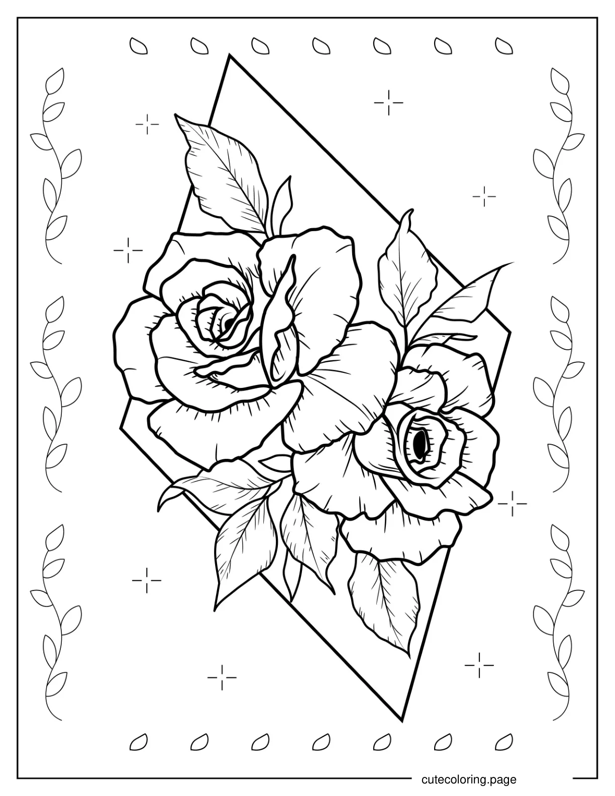 Abstract Rose Drawing To Color coloring page