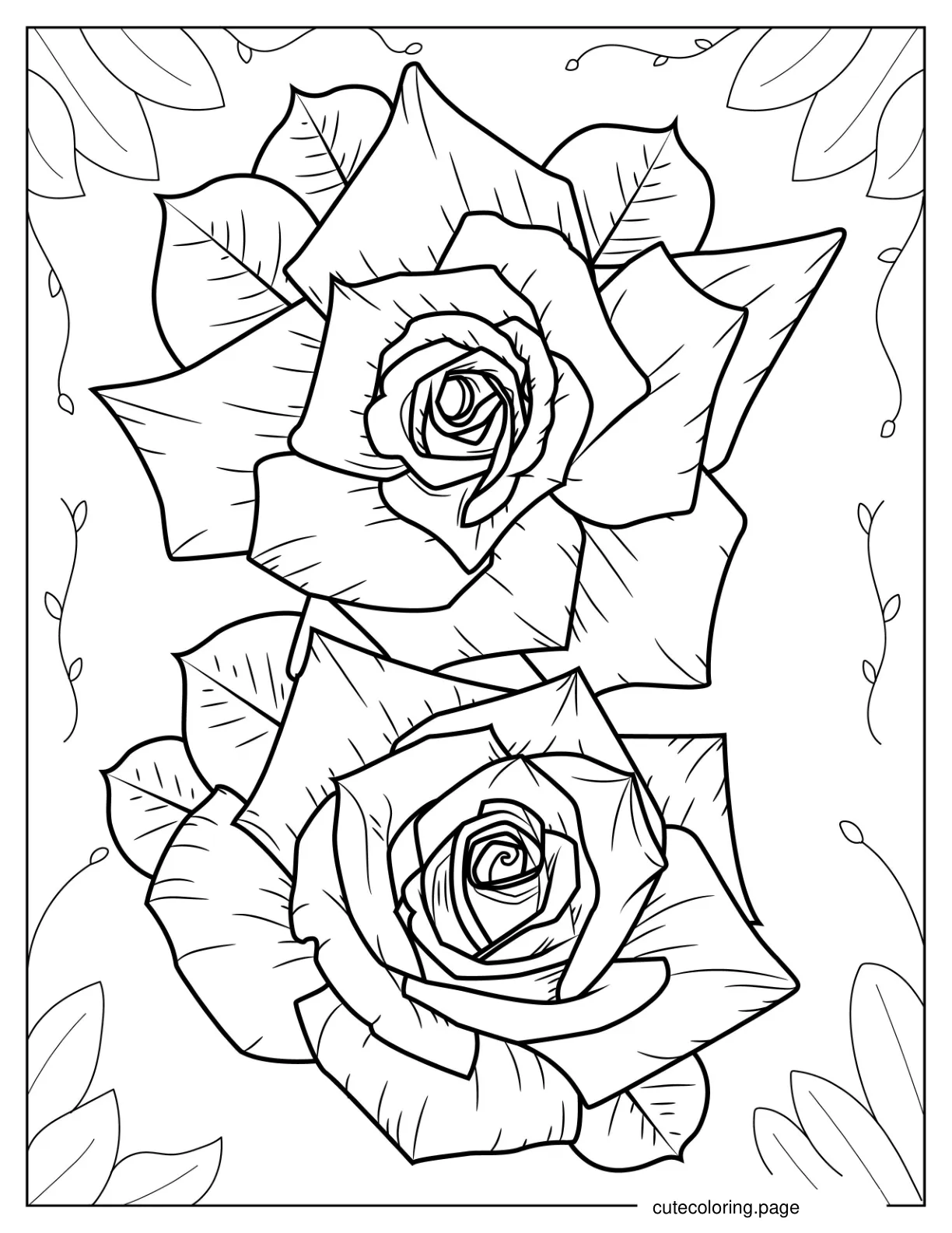 Blooming Roses Coloring Sheet coloring page