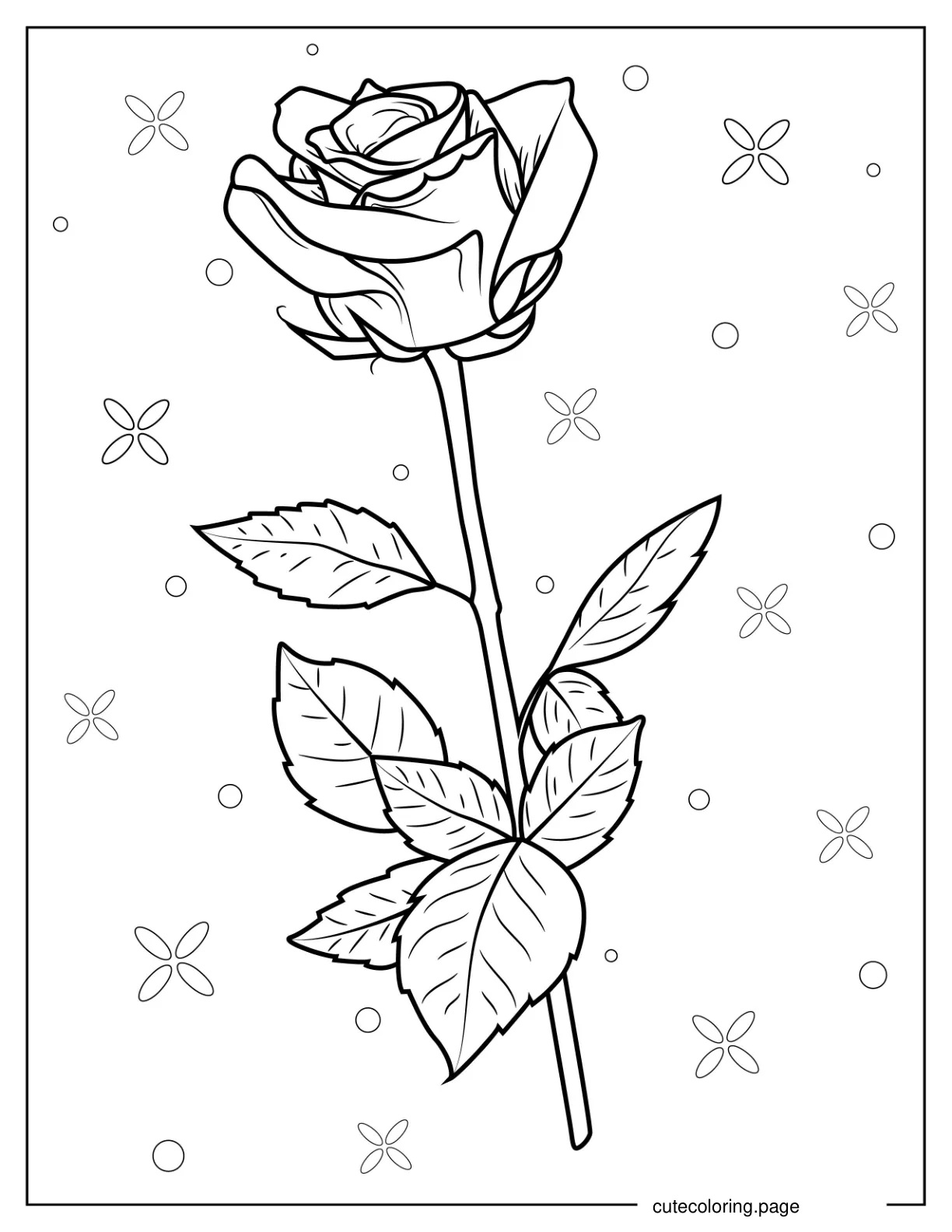 Rose Stem Coloring Sheet coloring page