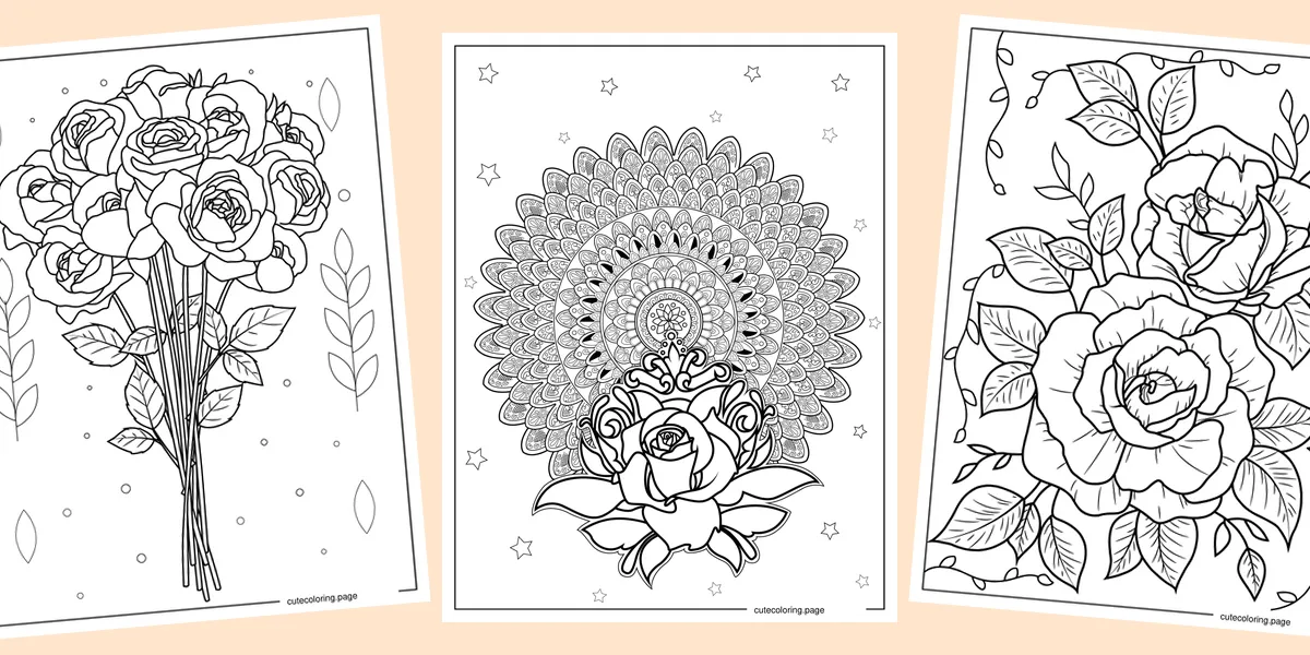 rose-coloring-pages