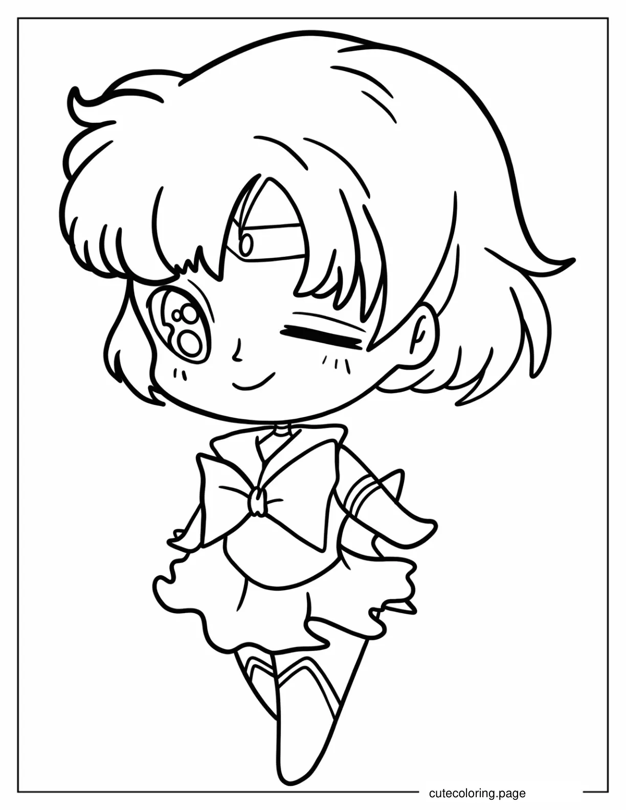 Coloring Sheet Of Kawaii Sailor Mercury coloring page