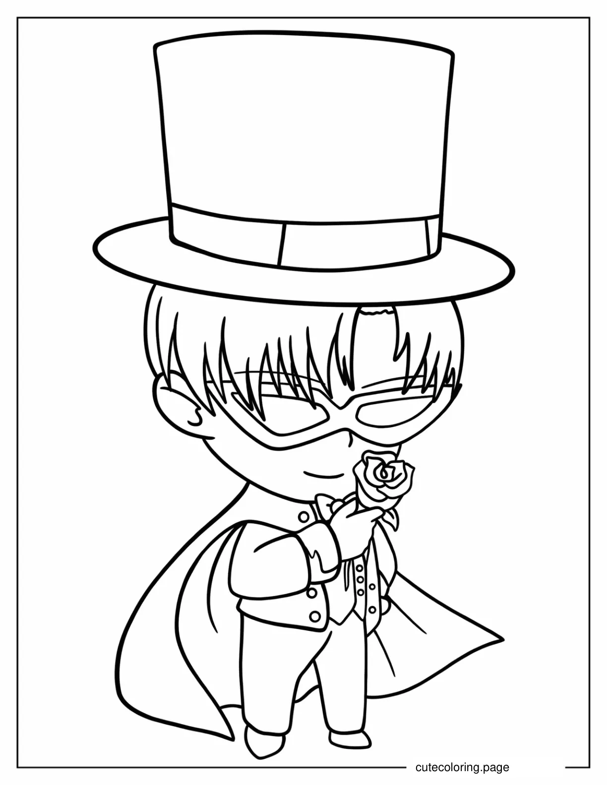 Kawaii Chibi Tuxedo Mask coloring page