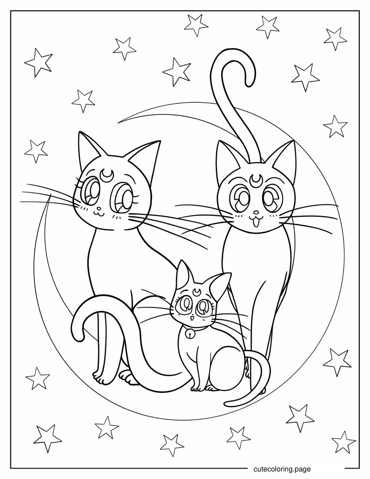 Luna Artemis And Diana coloring page