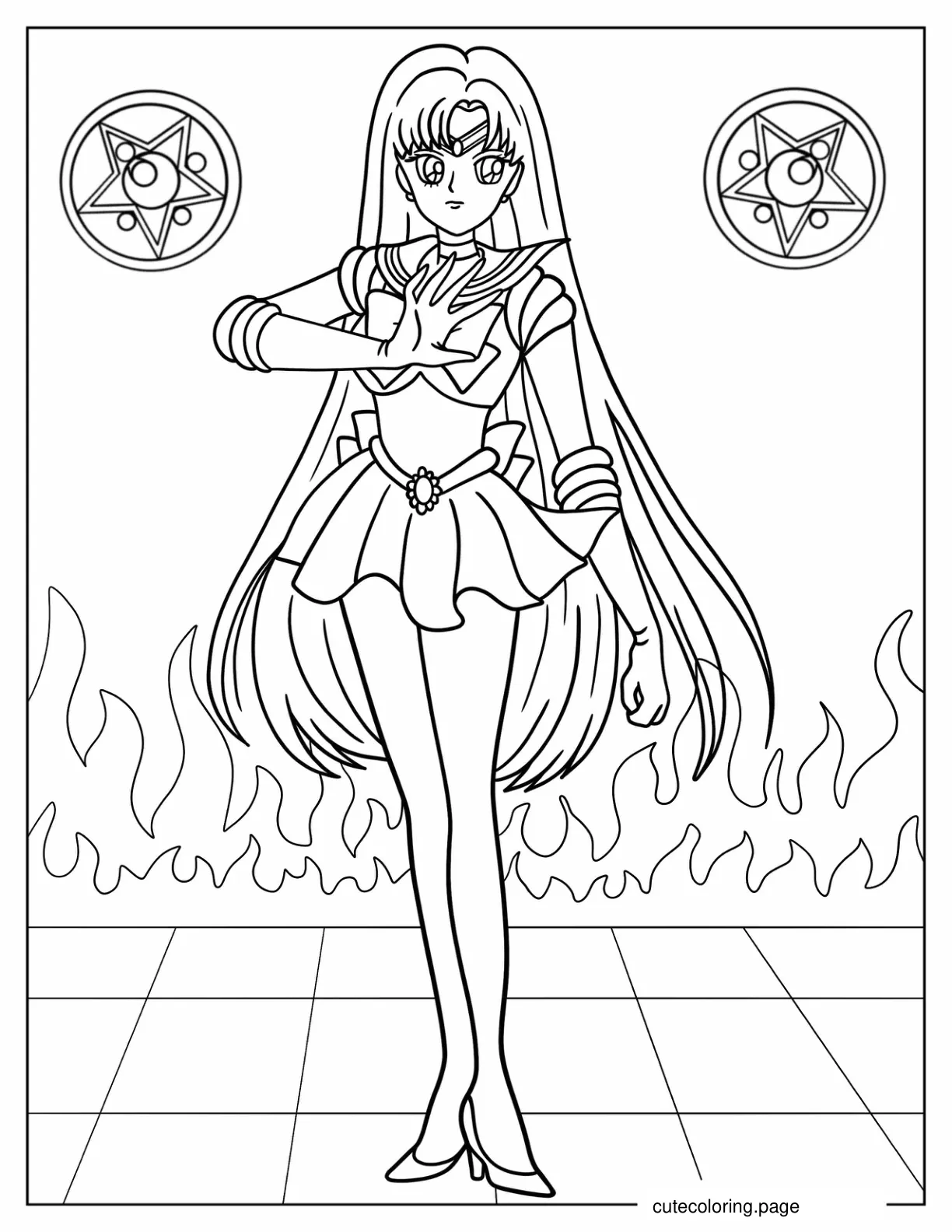 Sailor Mars Rei Hino Coloring Sheet coloring page