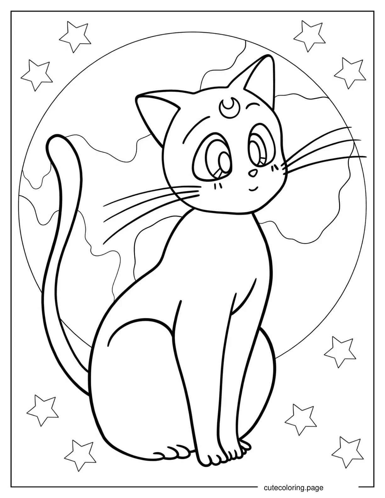 Sailor Moon Cat Artemis coloring page