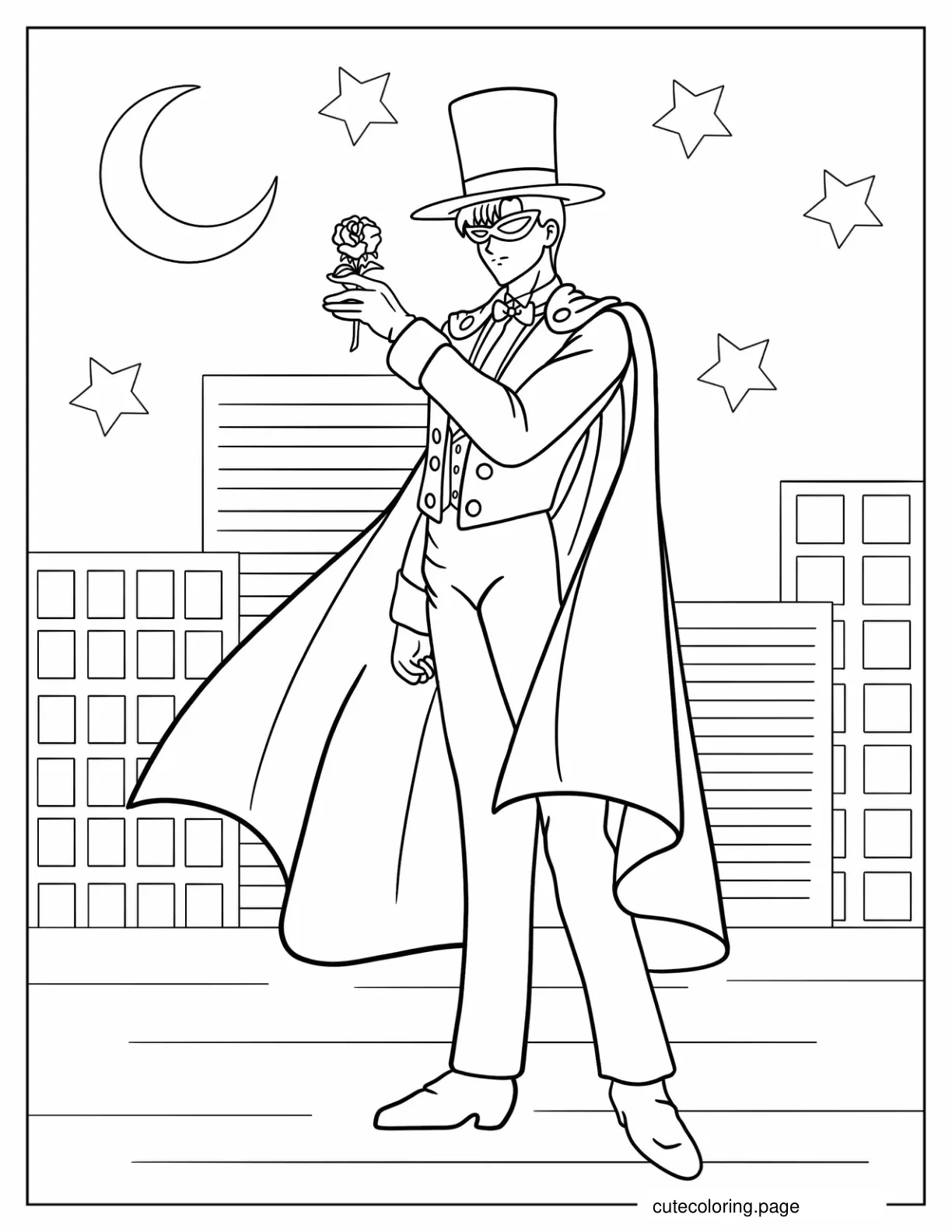 Tuxedo Mask Mamoru Chiba coloring page