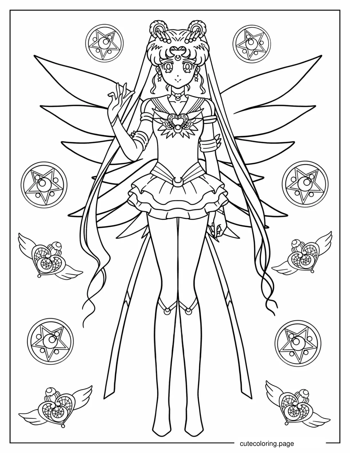 Usagi In Eternal Sailor Moon Costume Coloring In coloring page