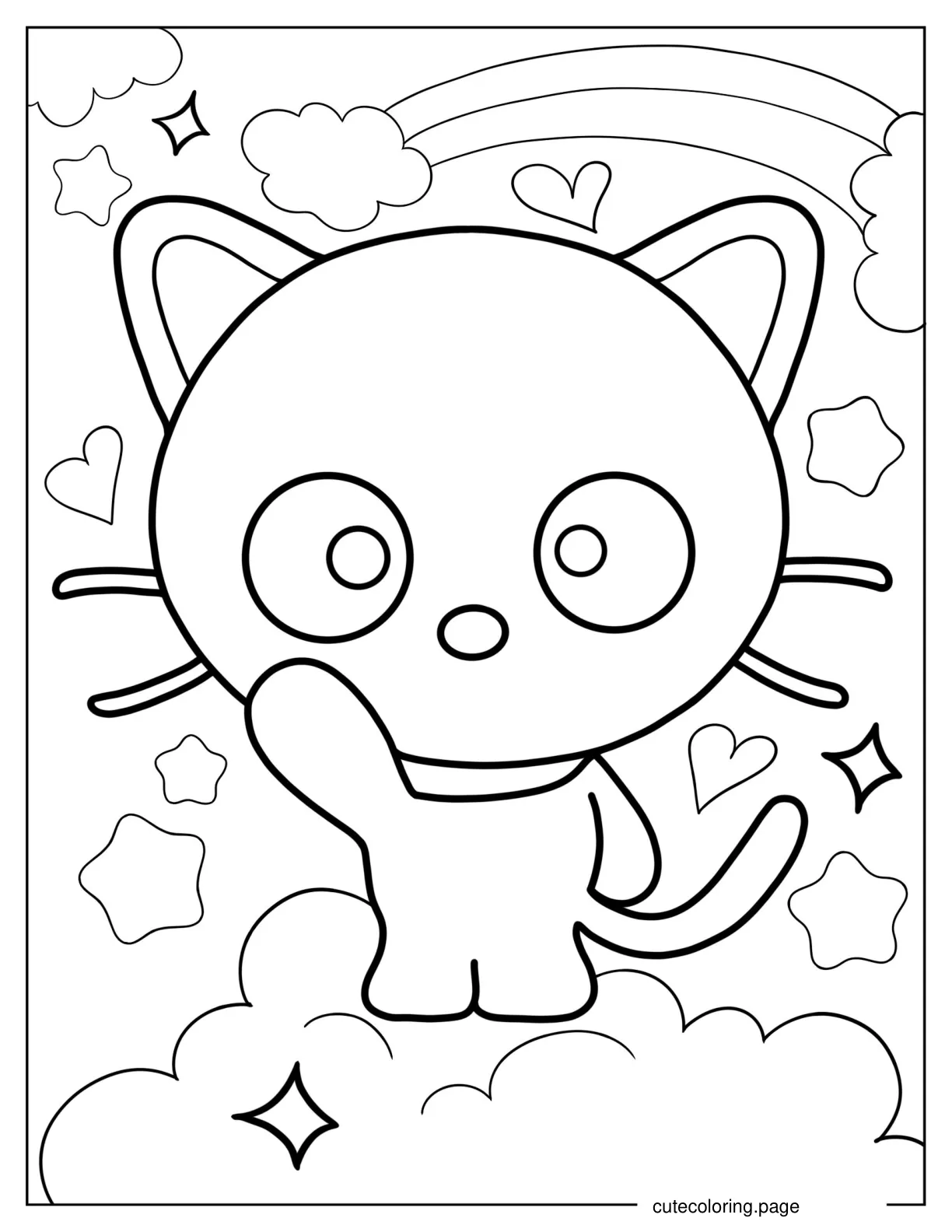 Coloring Page Of Chococat Waving For Kids coloring page