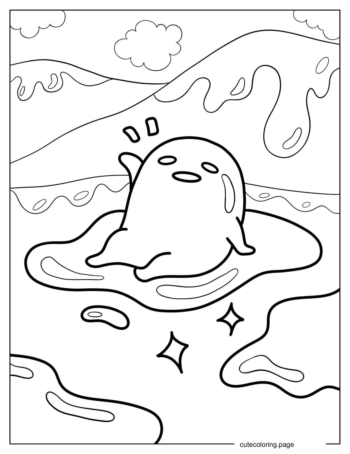 Gudetama Wants To Sleep coloring page