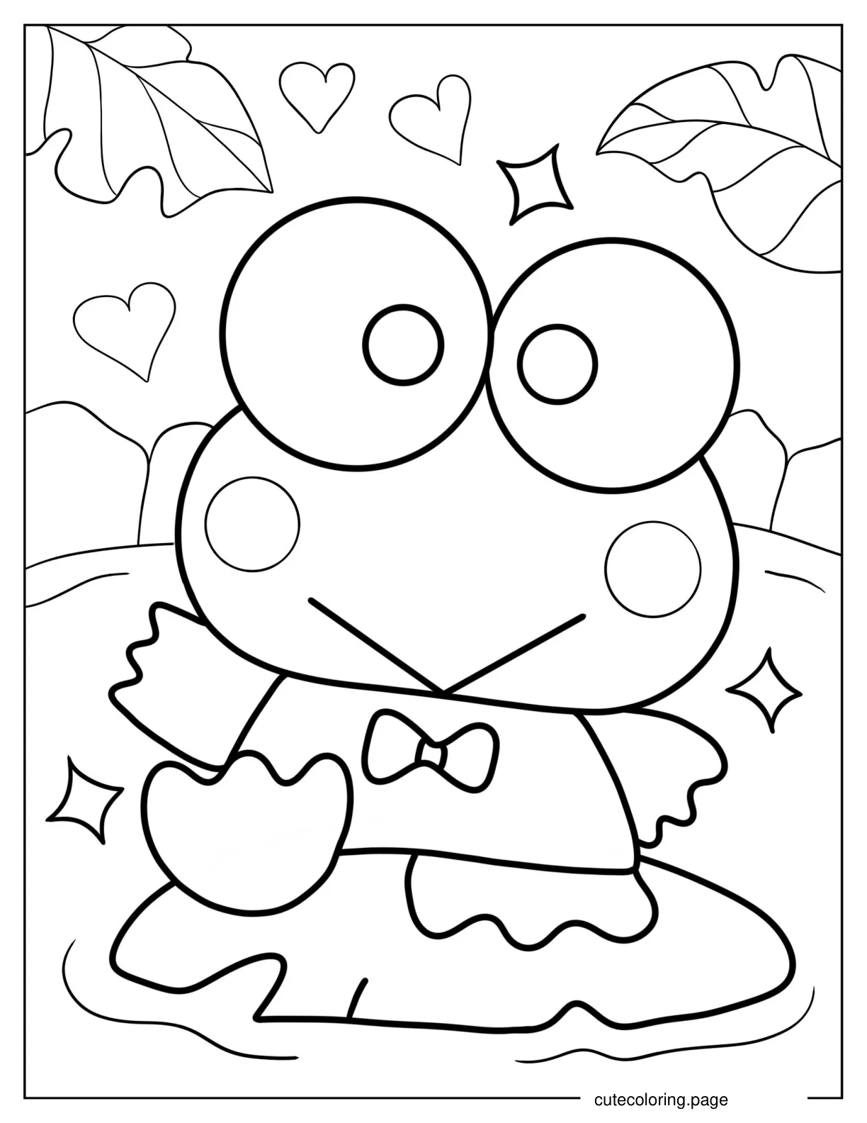 Simple Keroppi Coloring Page For Kids coloring page