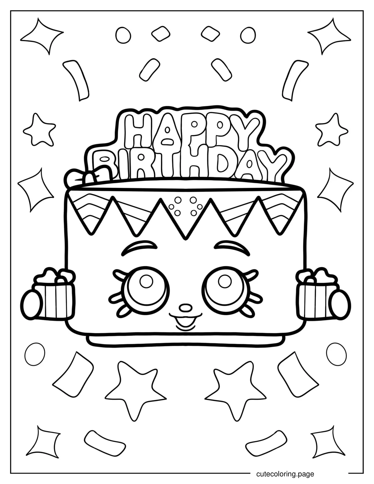 Birthday Betty Shopkins With Presents coloring page