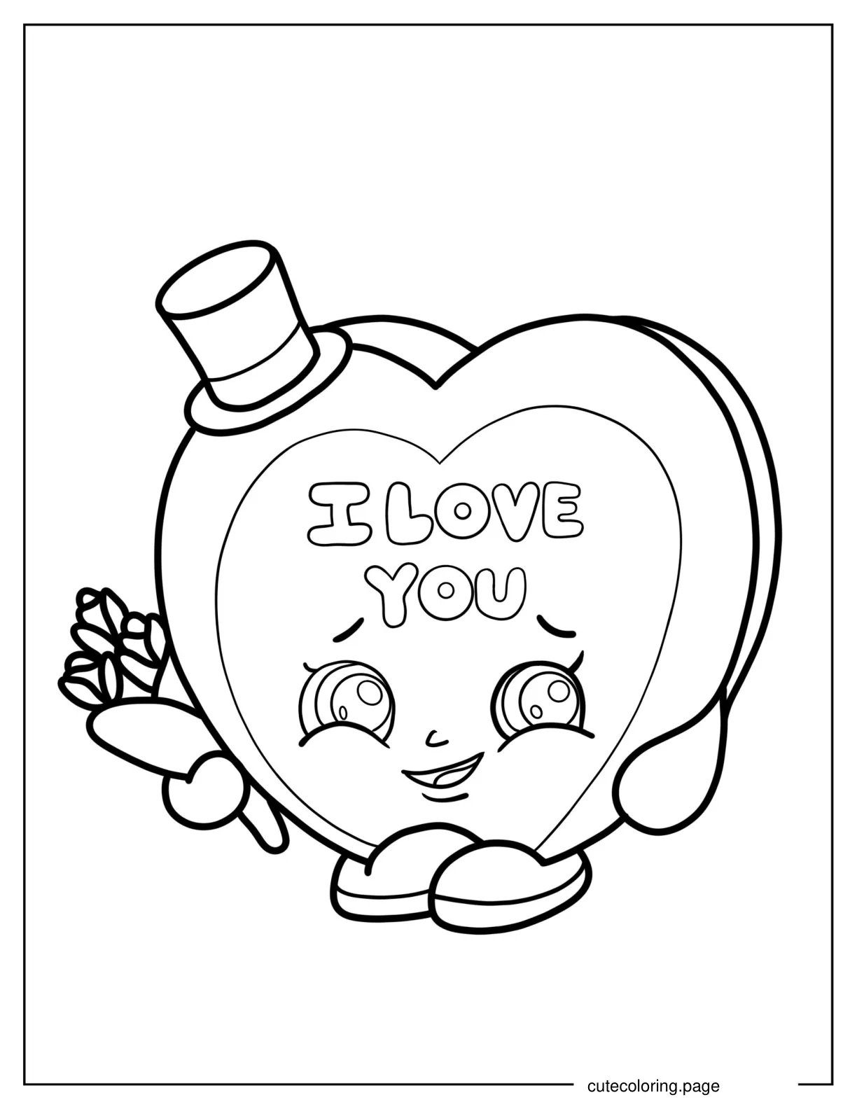 Candy Kisses Shopkins coloring page